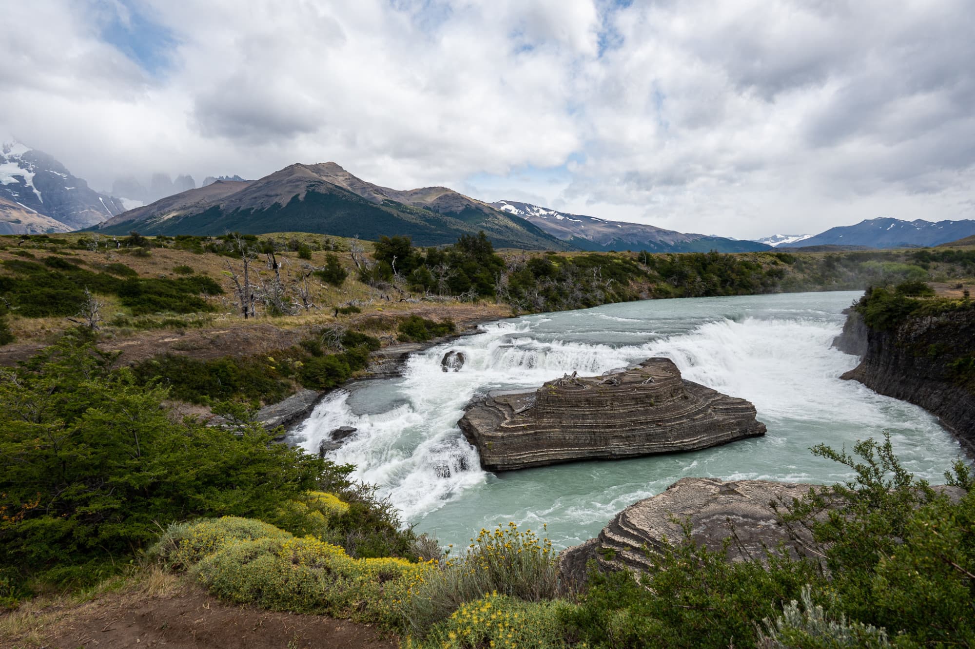Lake among mountains.