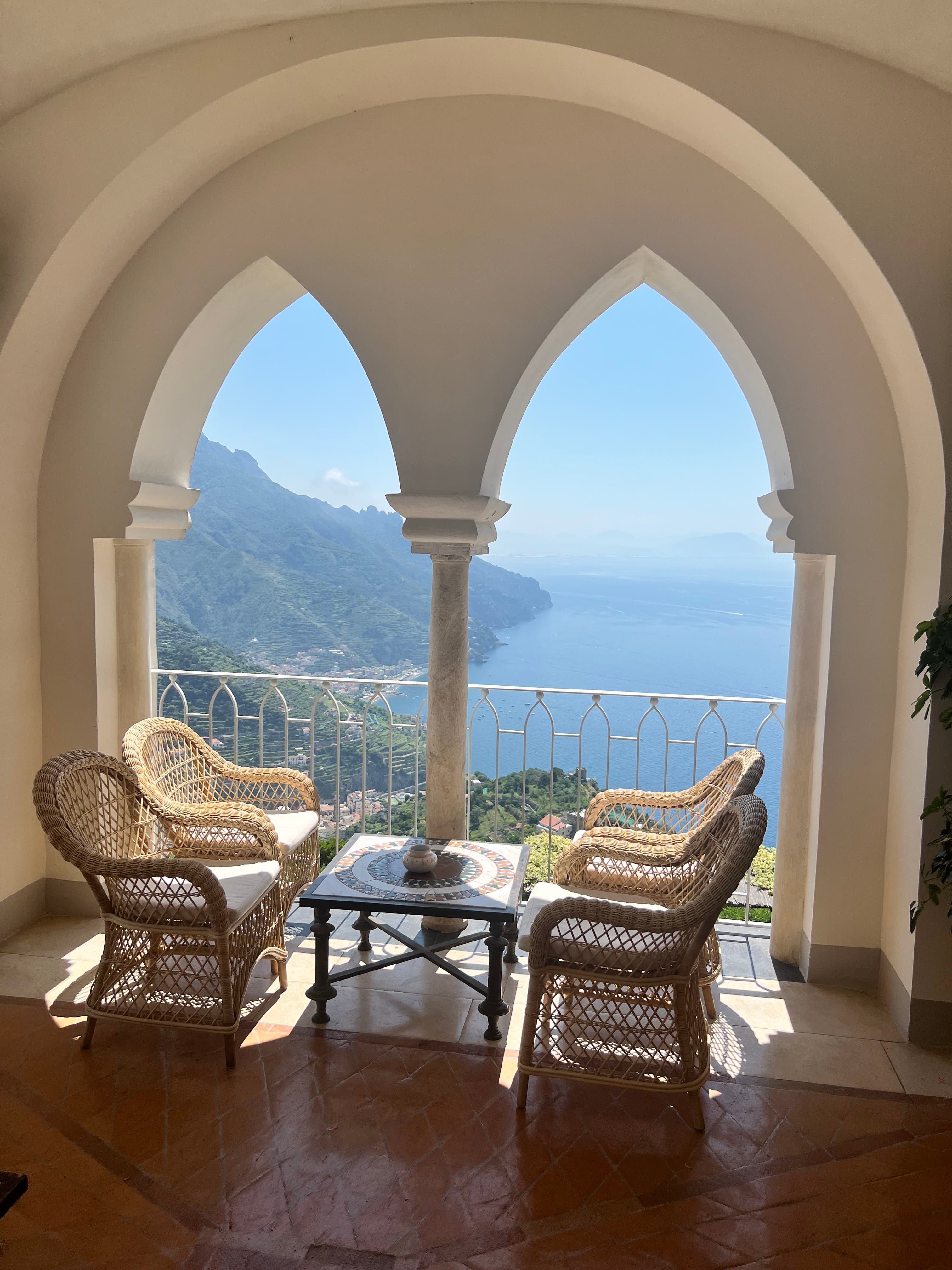 View of sea and sky from a lounge
