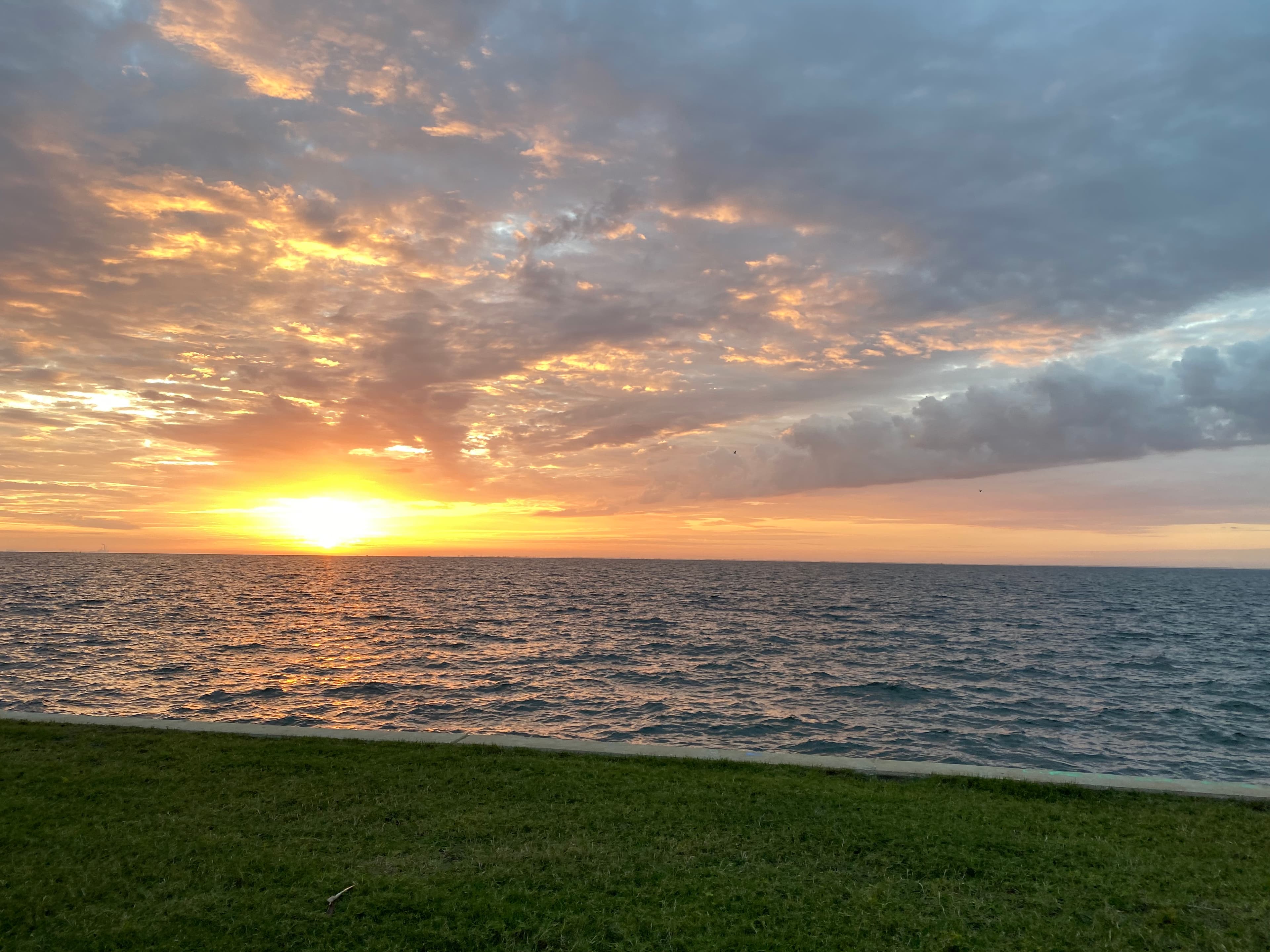 Sea and sunset view