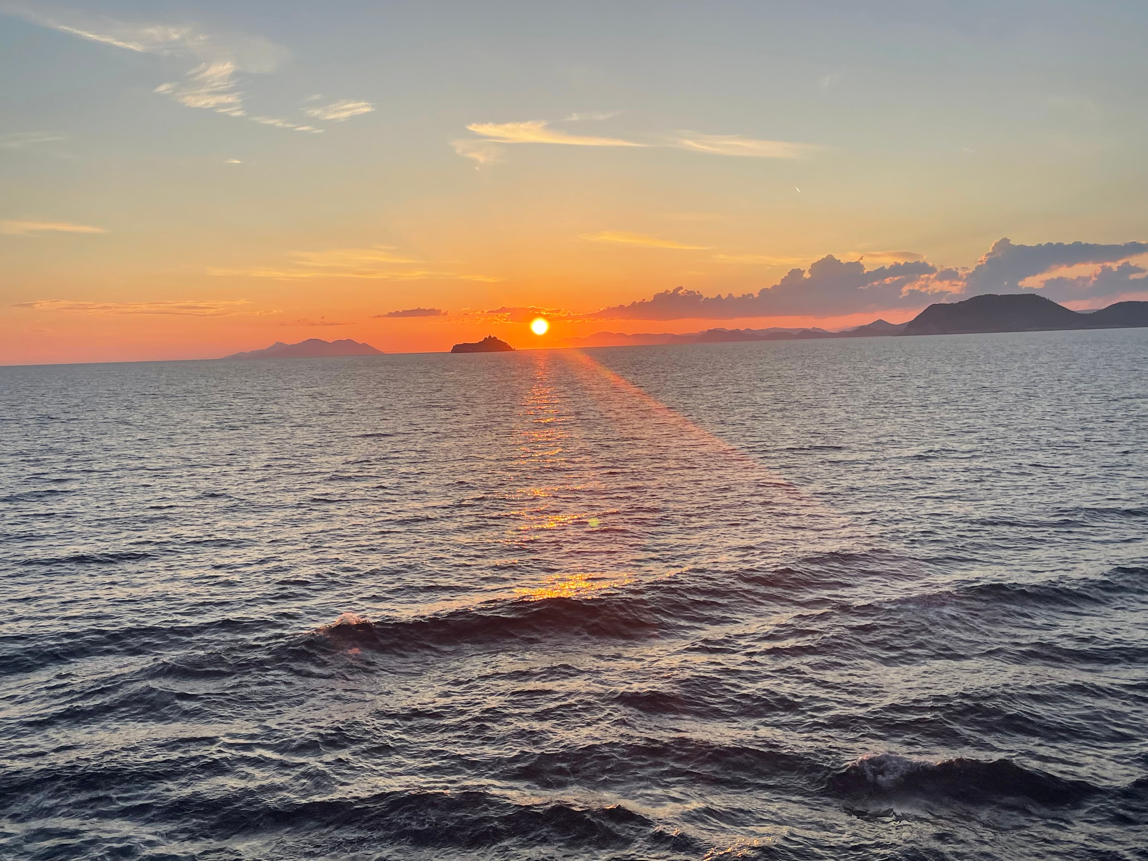 Sea and sunset view