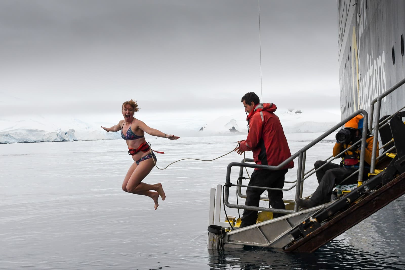 Thrilling experience of polar plunge