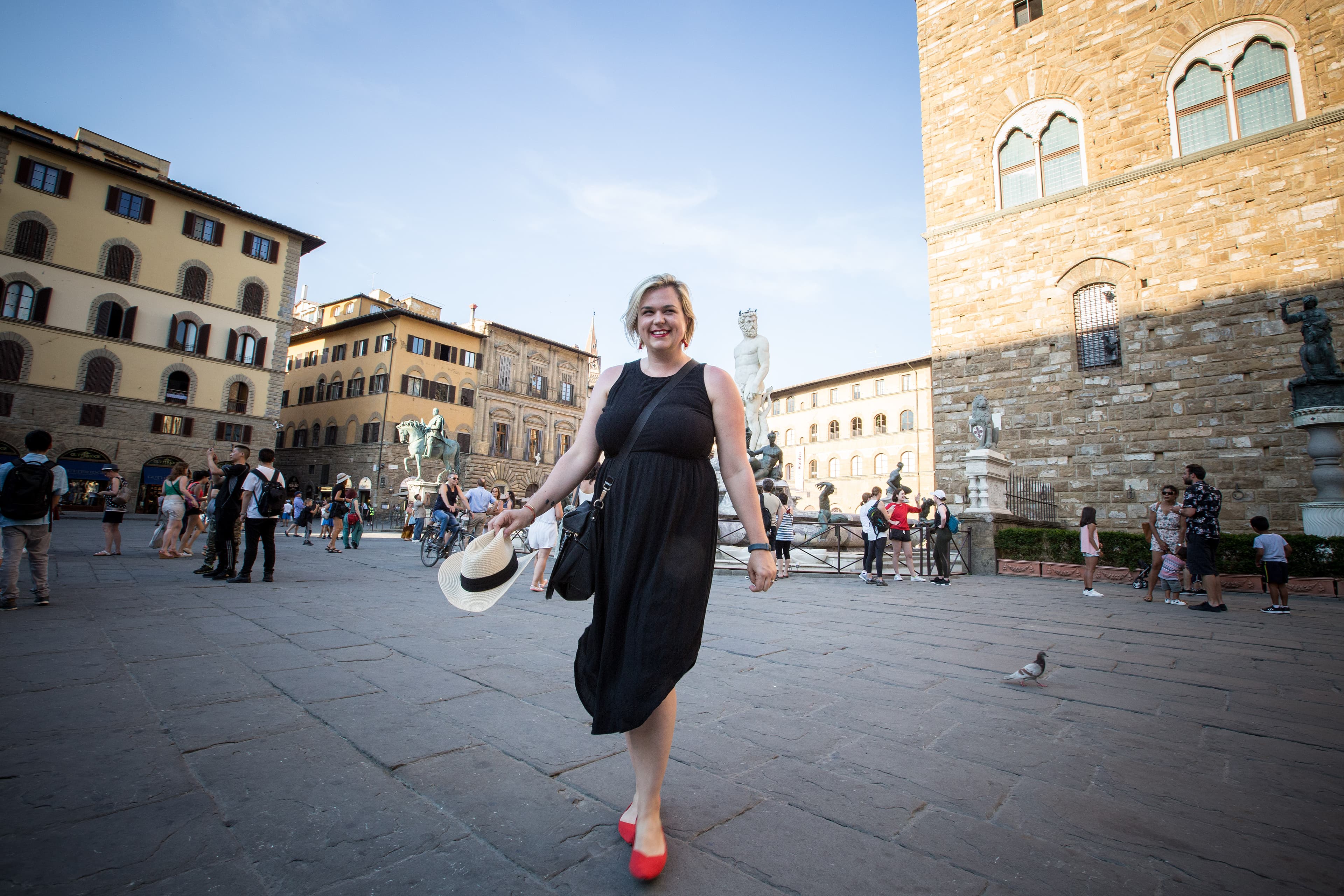 Ashley posing in black dress