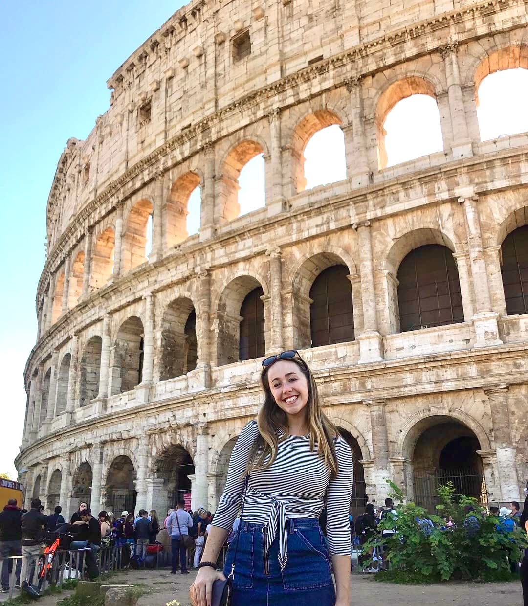 Posing by the Colosseum