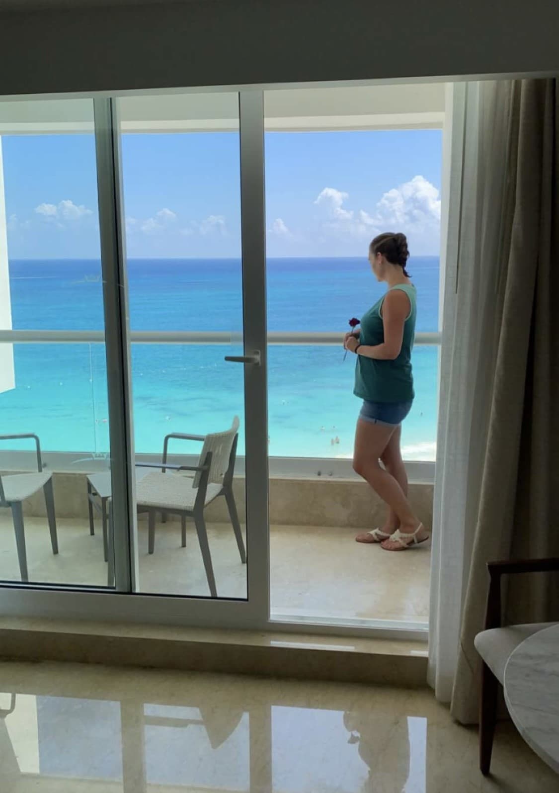 Looking at the views from the balcony