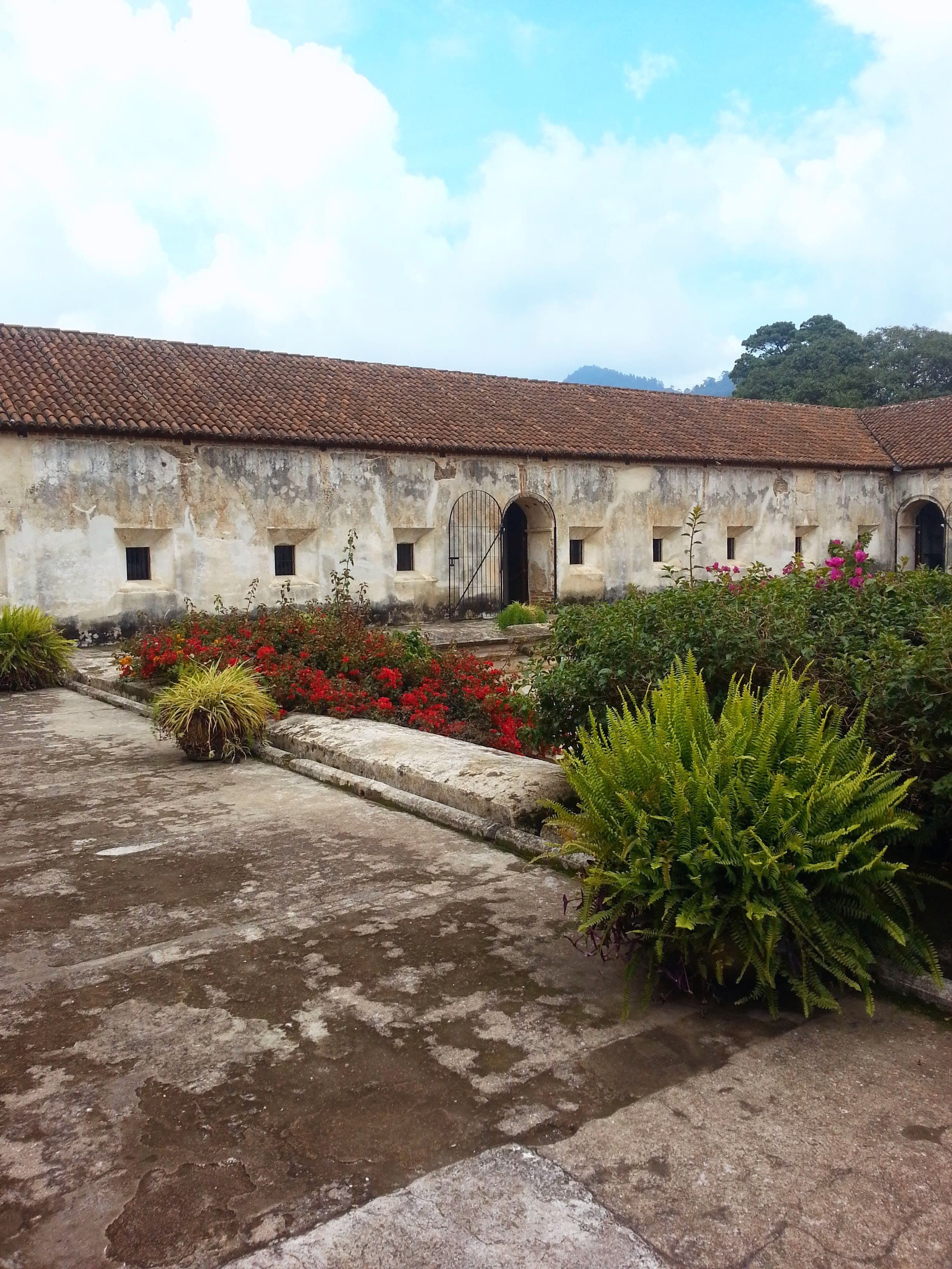 View of an old house garden