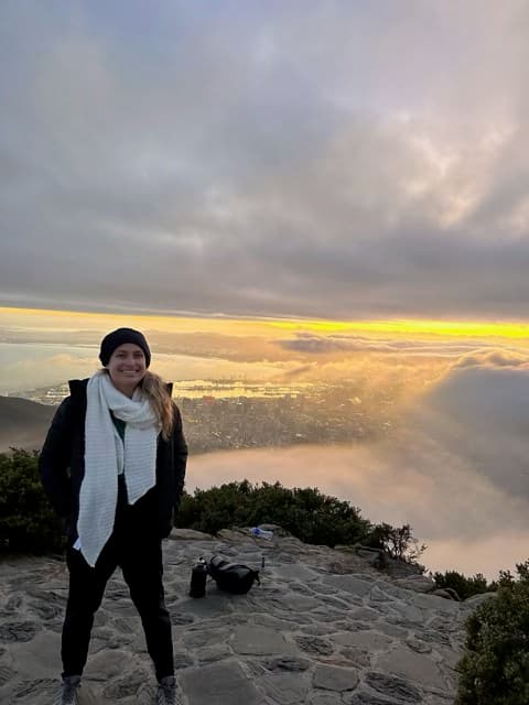 sunset on mountain