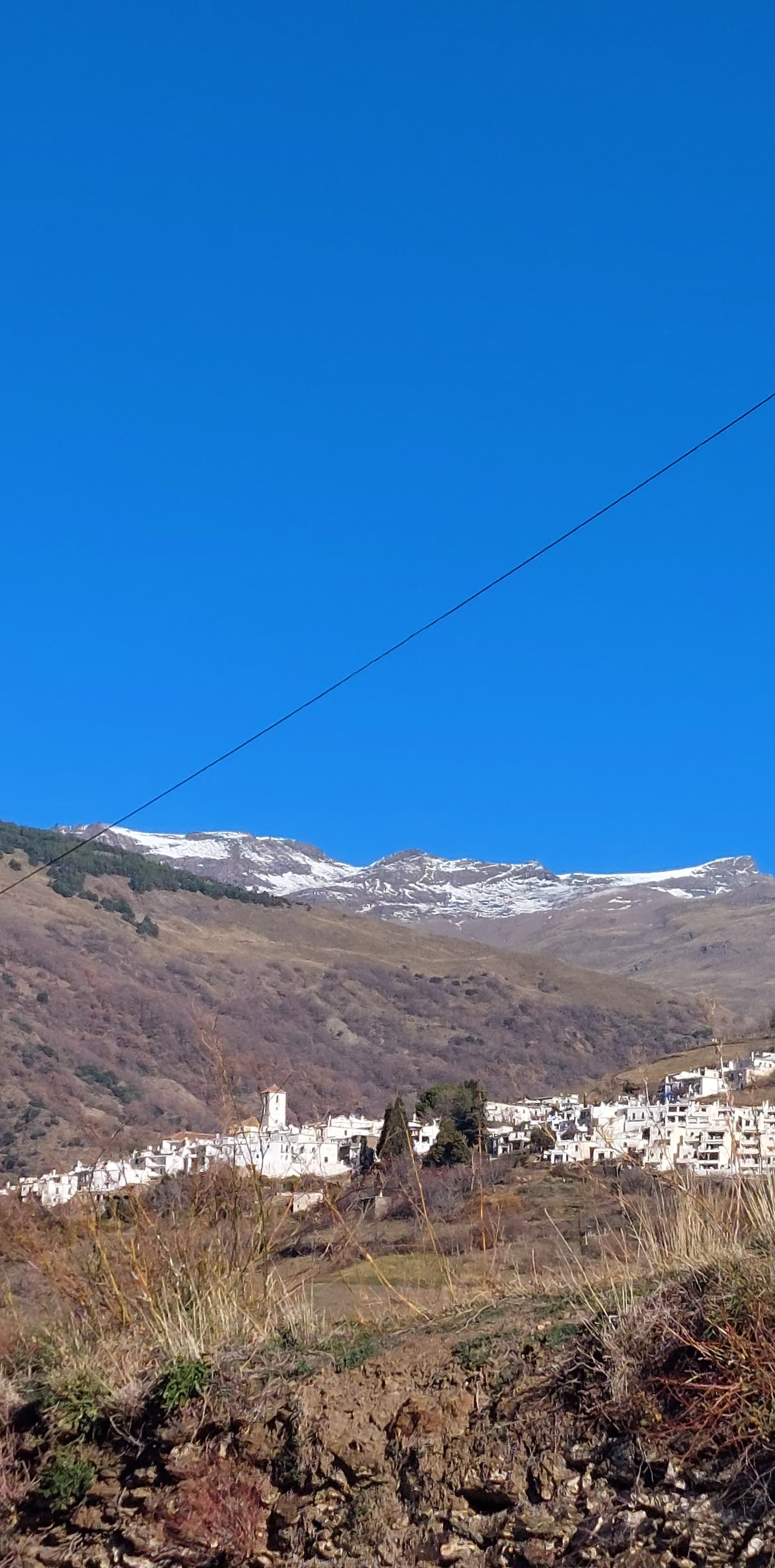 Snow capped mountains in the distance