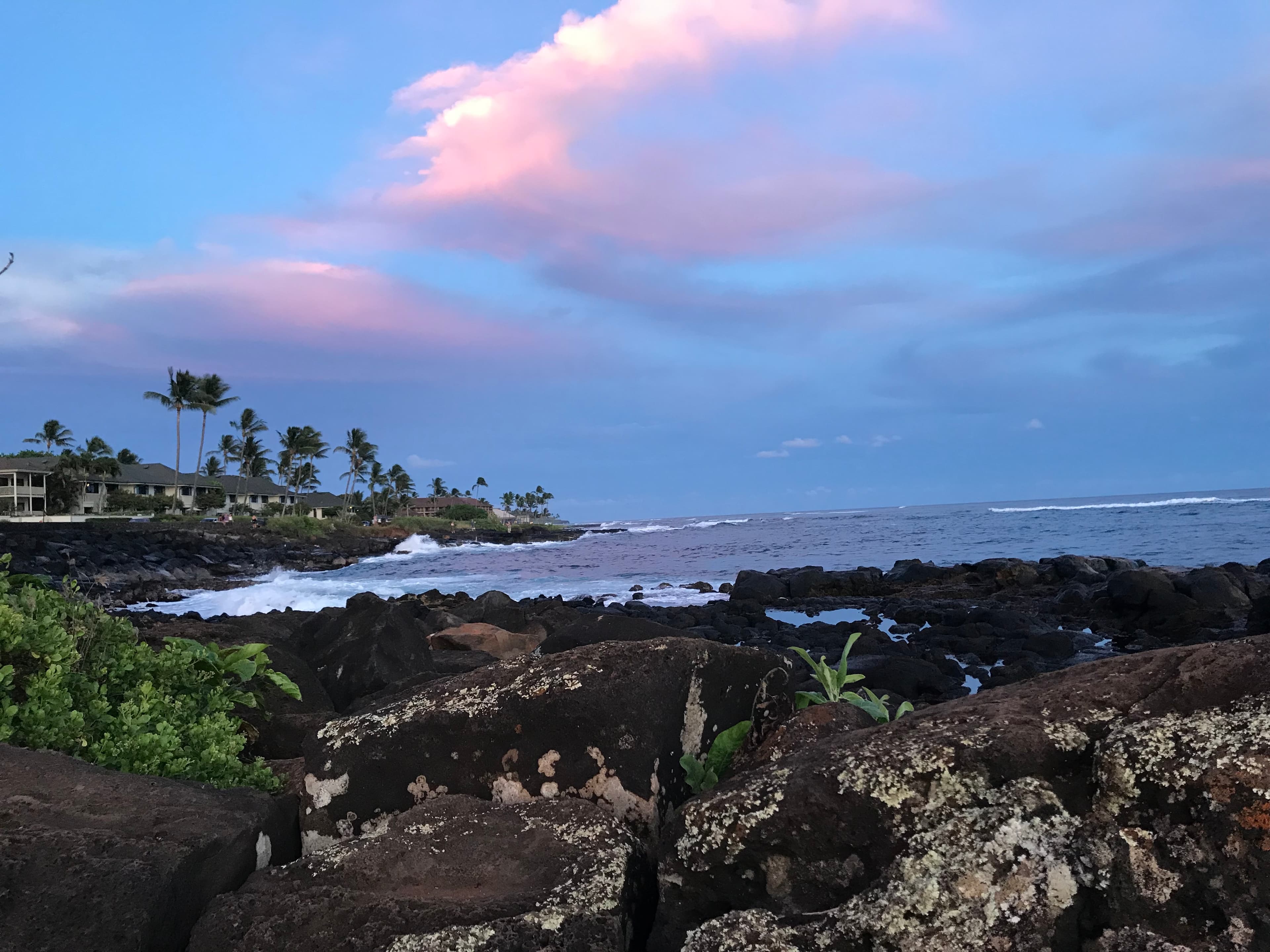 Sea waves crashing on a rocky shore