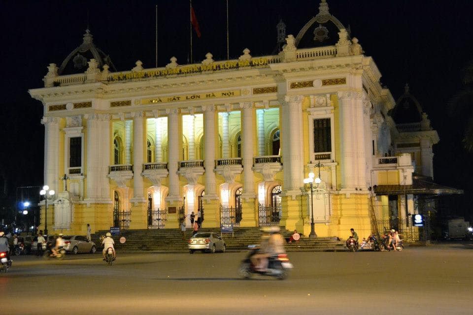 View of the Hanoi Opera House at night