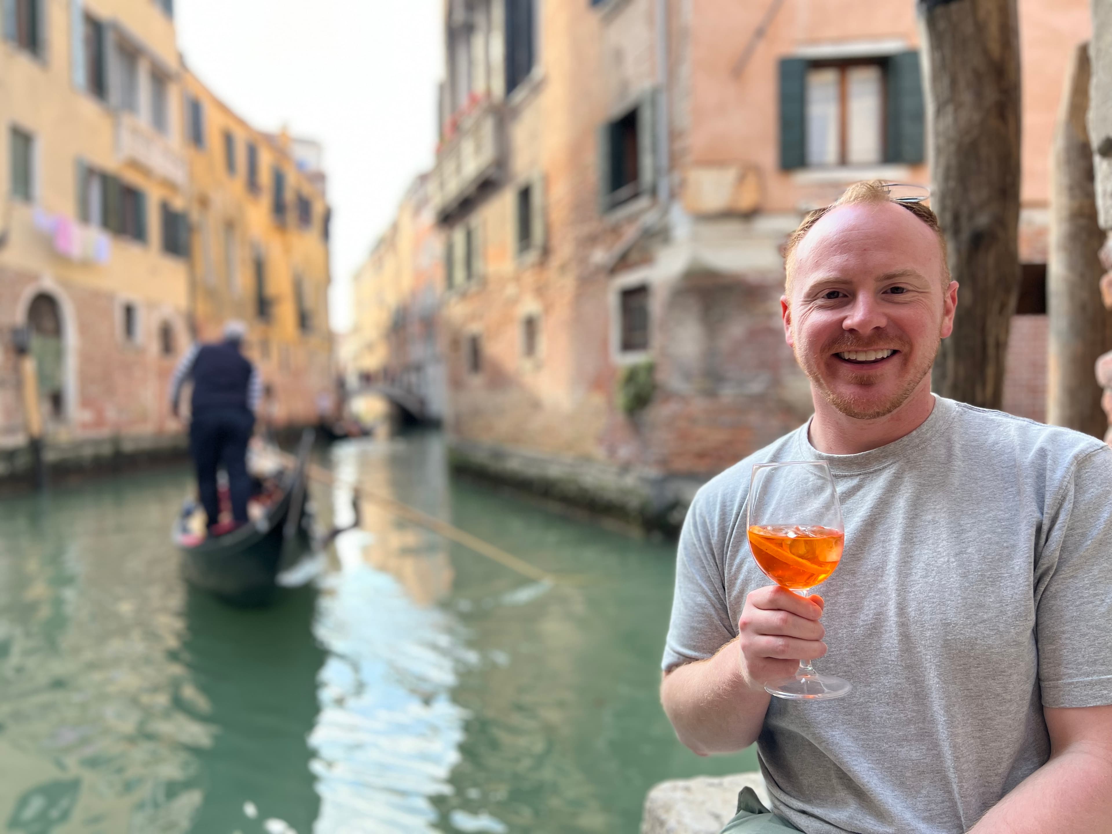 Travel advisor beside a lake