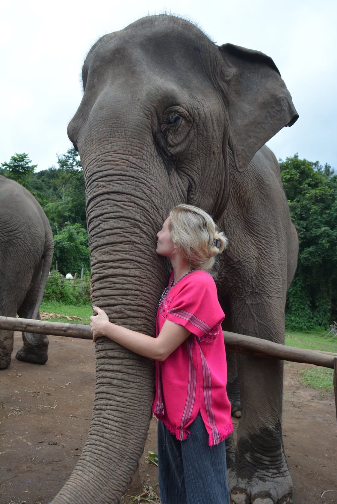 Picture of Maggie with elephant