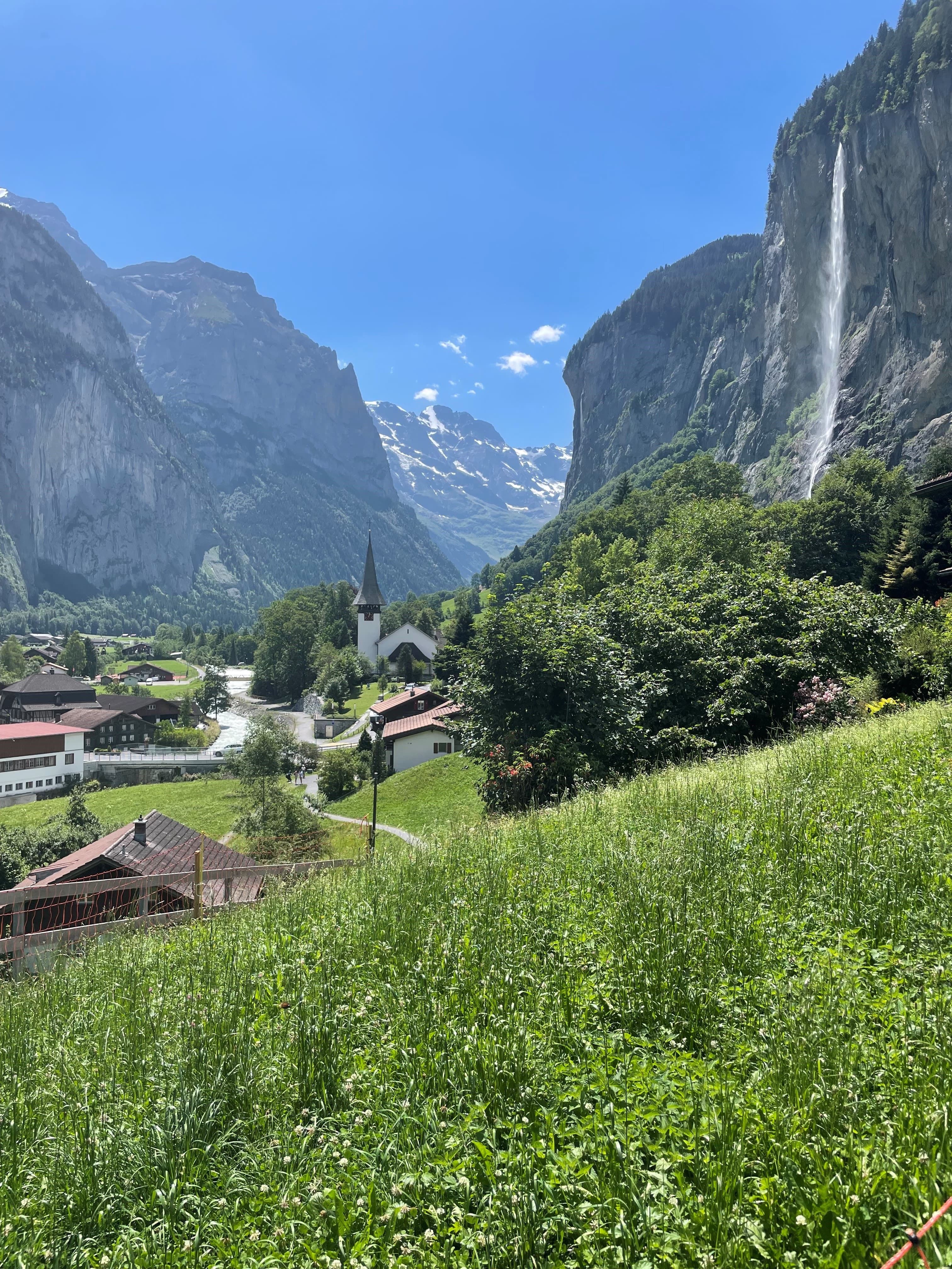 Mountain view from a spectacular place with waterfall