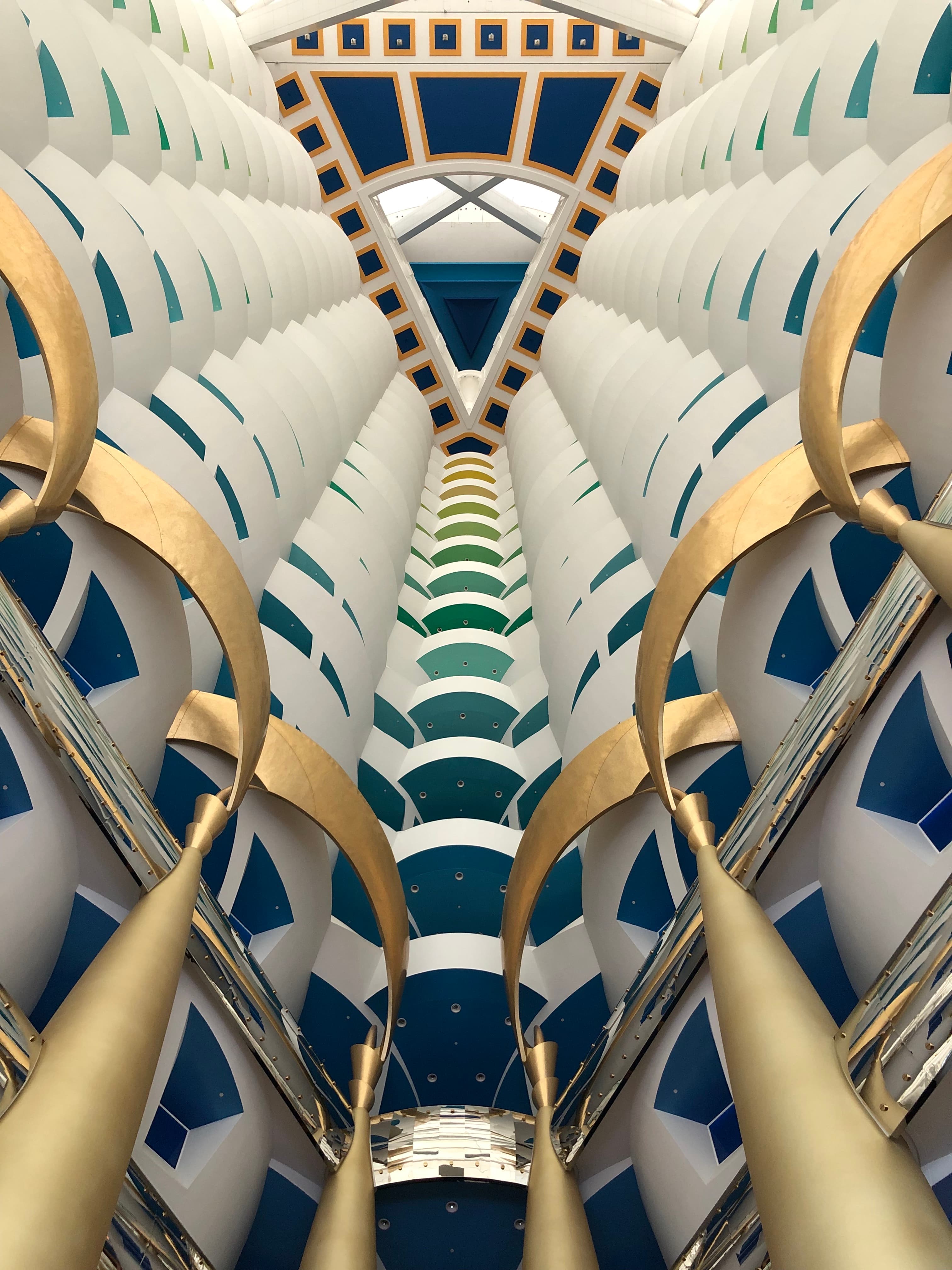 View of an artistic building ceiling