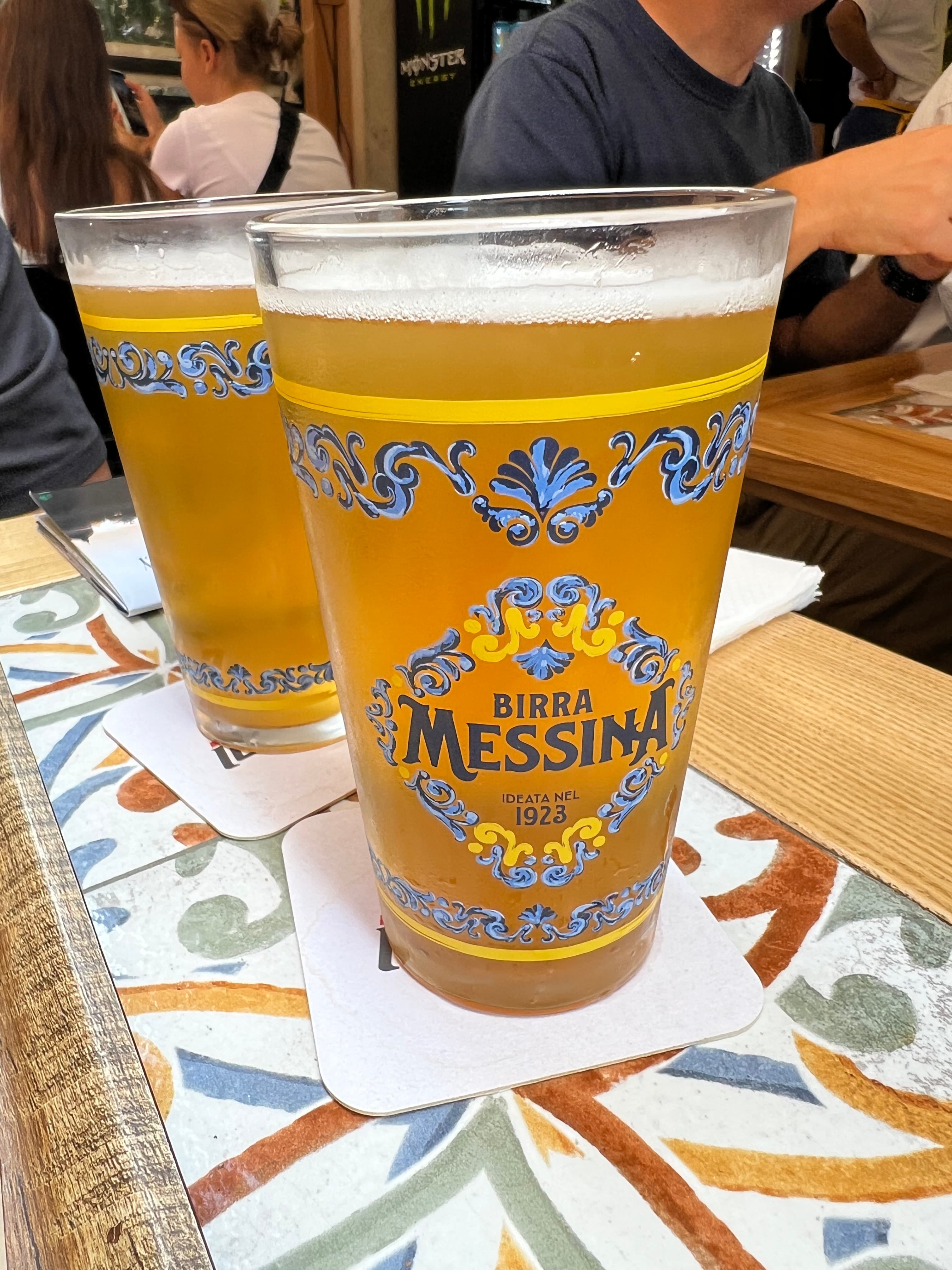 Having a cold glass of beer