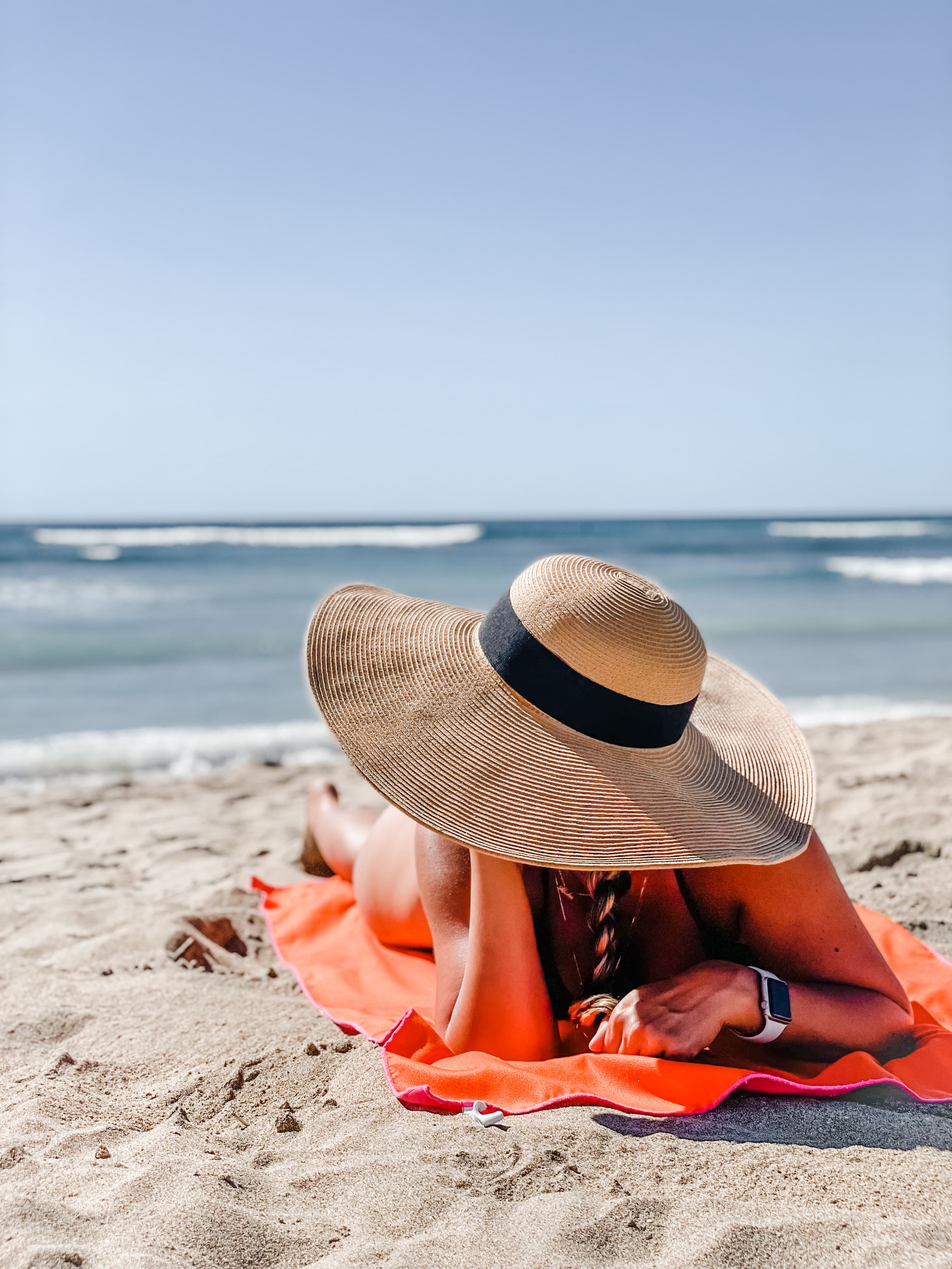 sitting on the beach