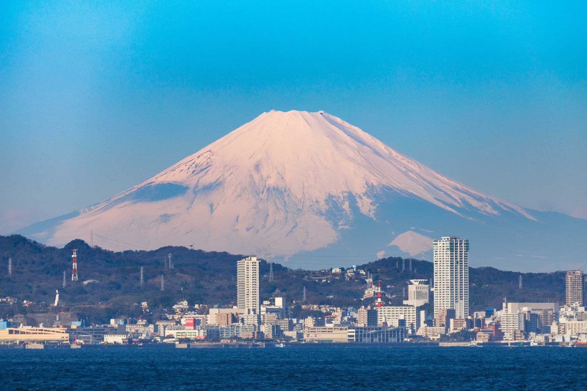 View of city and a hill