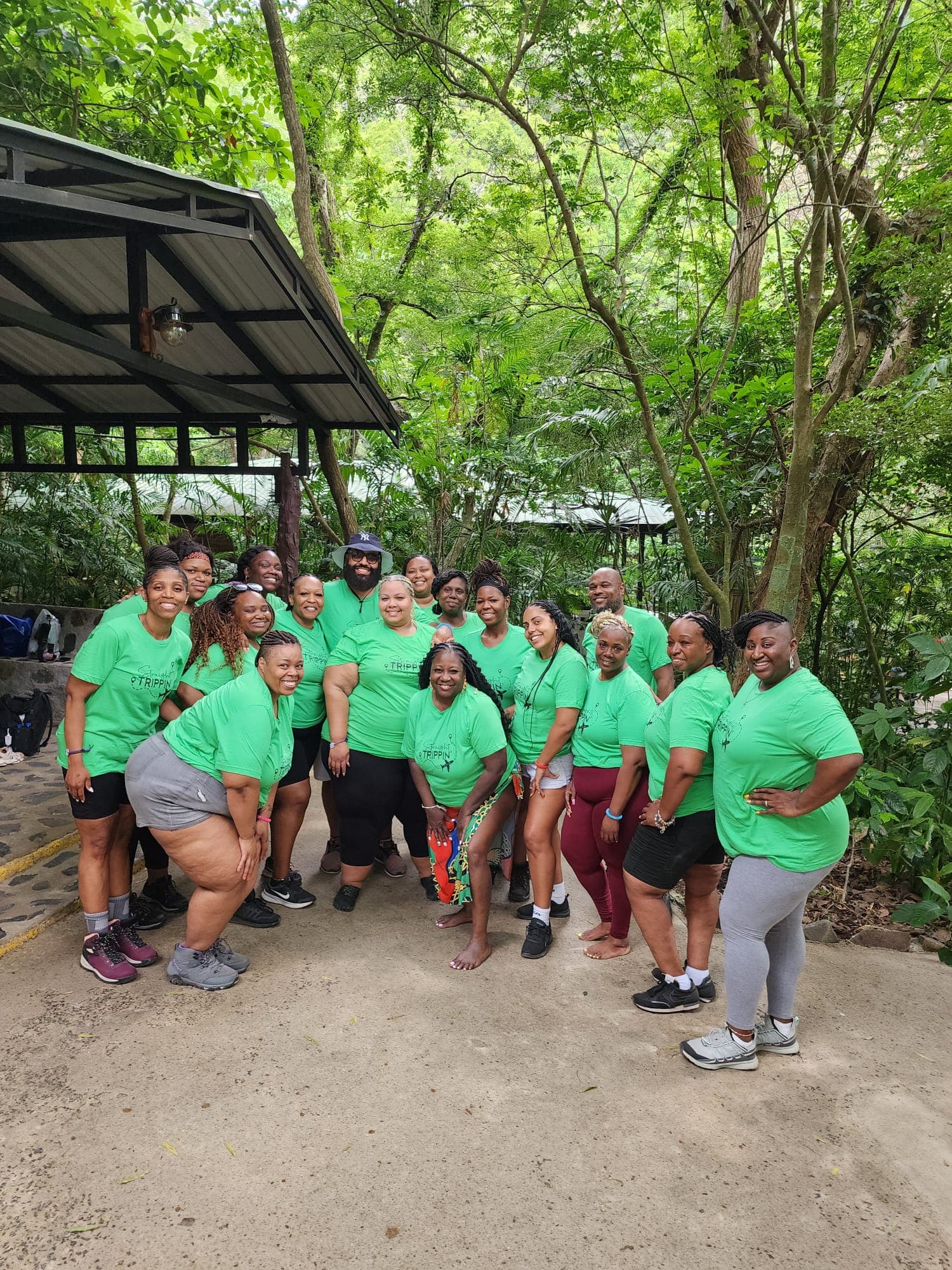 Picture of Jessica with group in green shirt