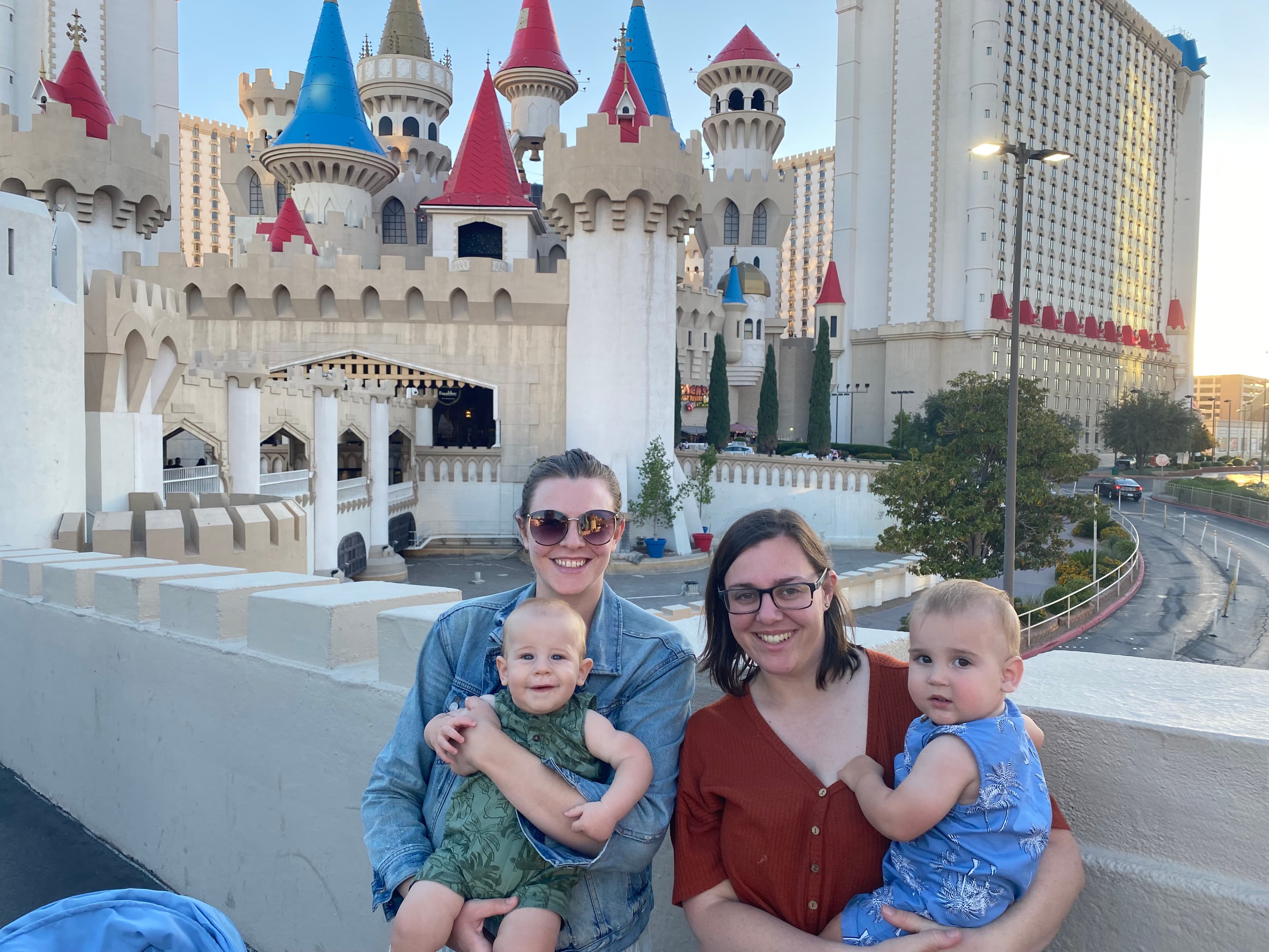 Women posing with kids