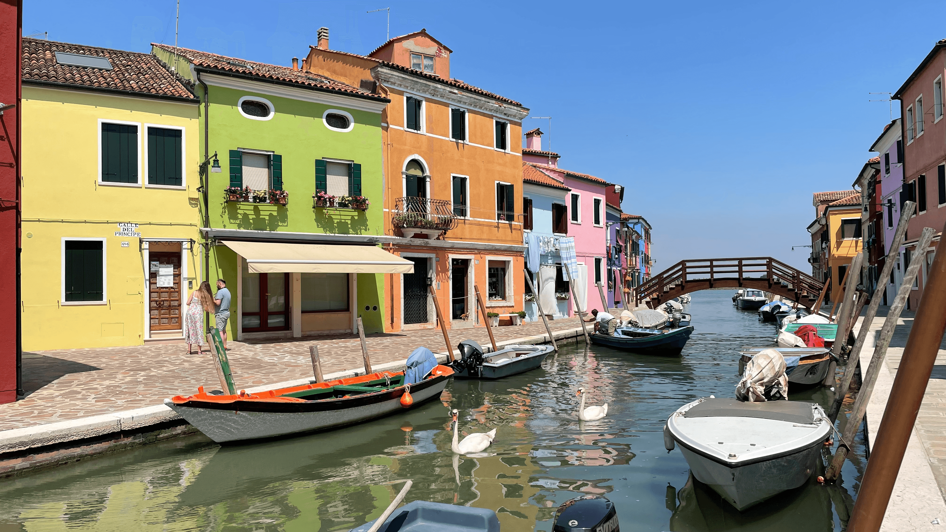 Venice river with boats