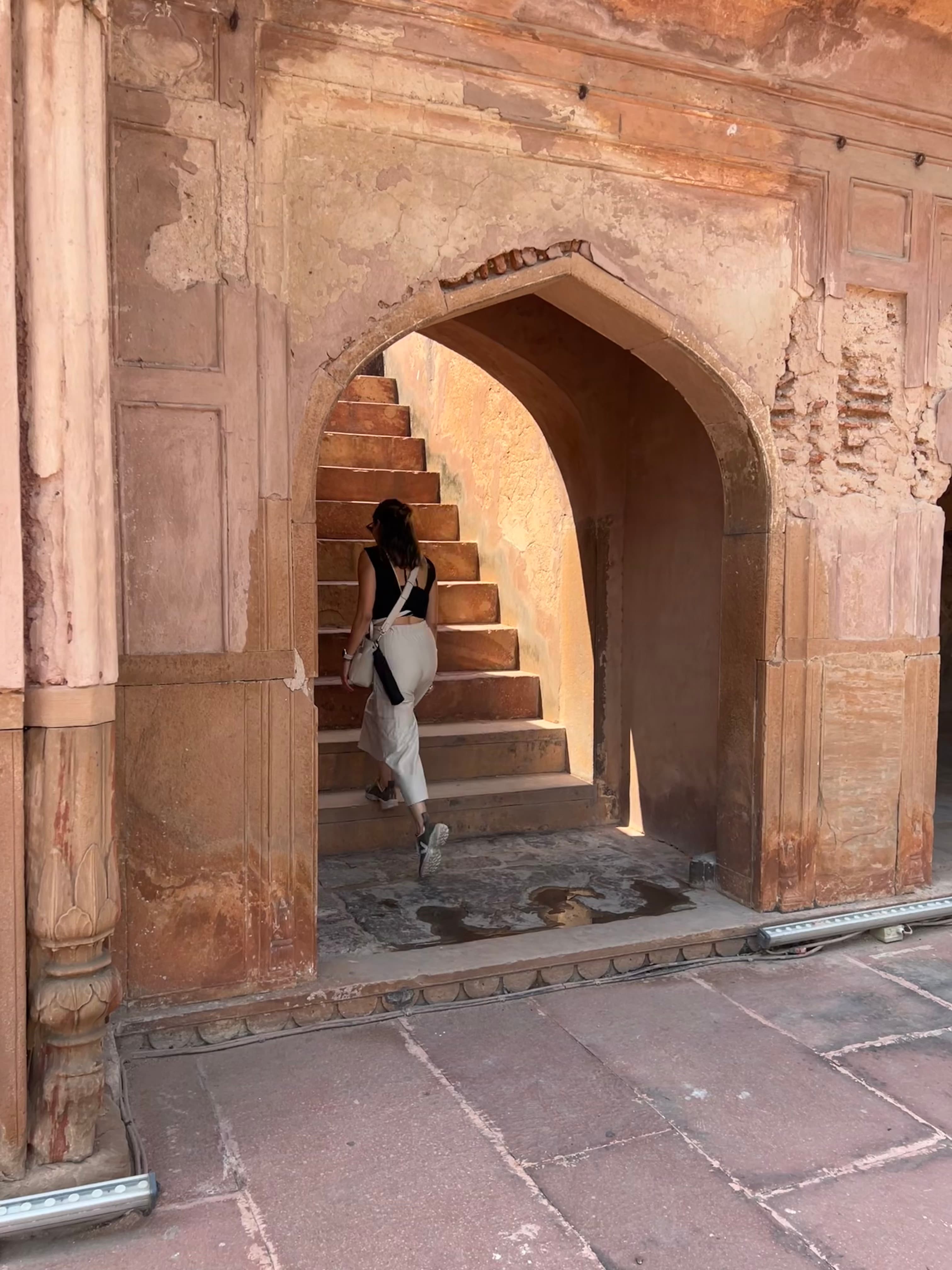 Walking up the stairs