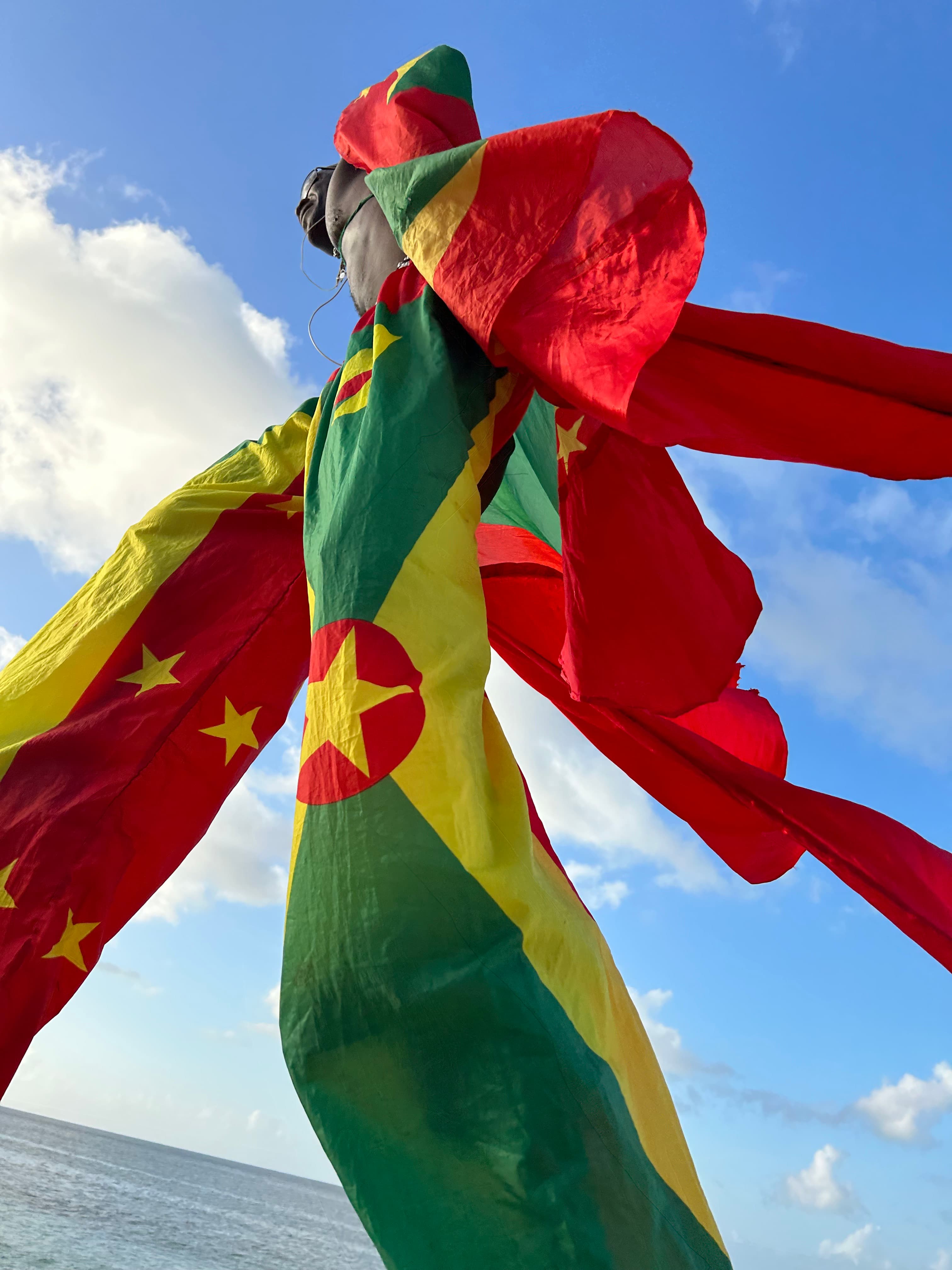 Picture of flags tied together in different colors