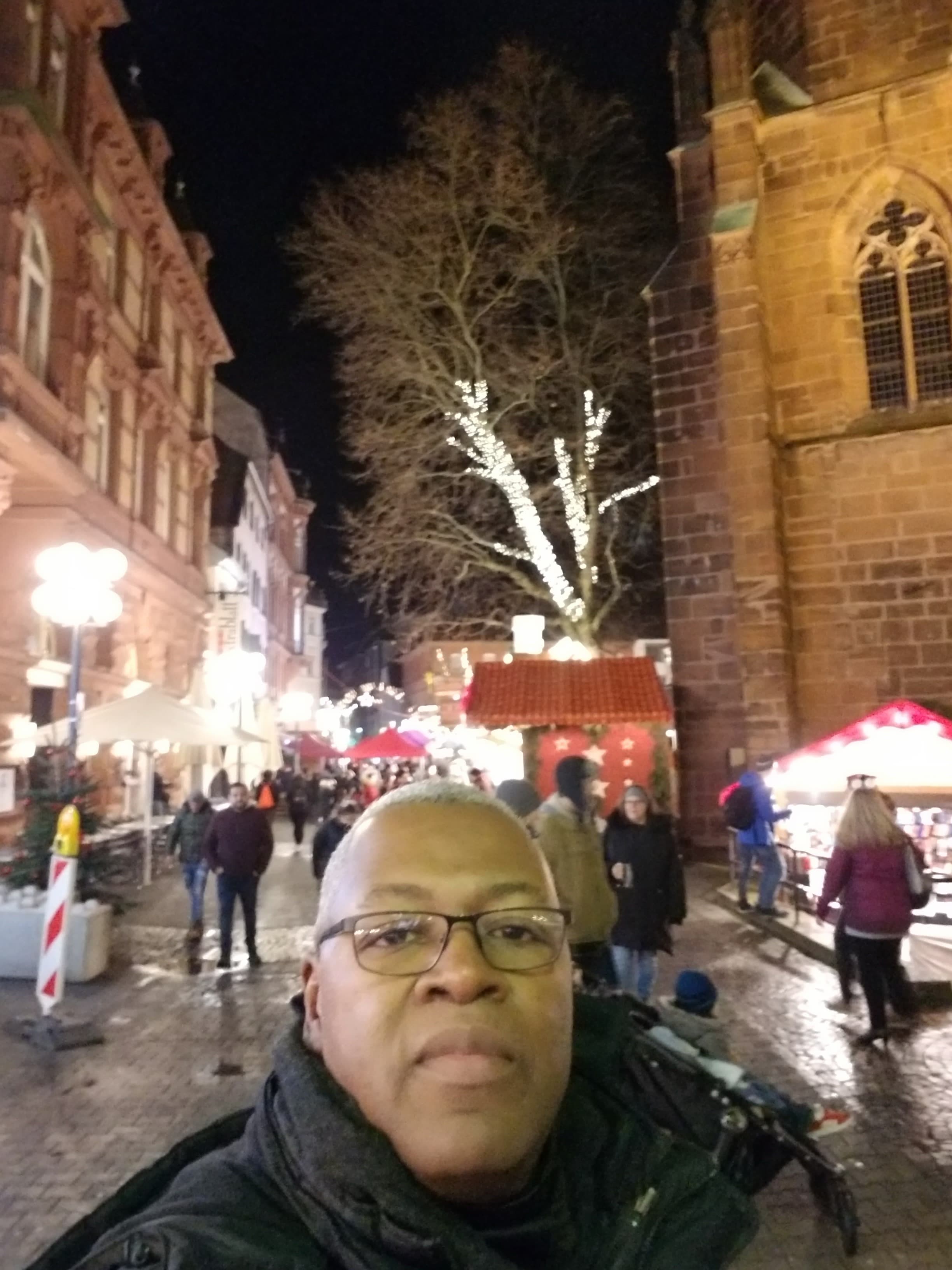 Taking a selfie on the street