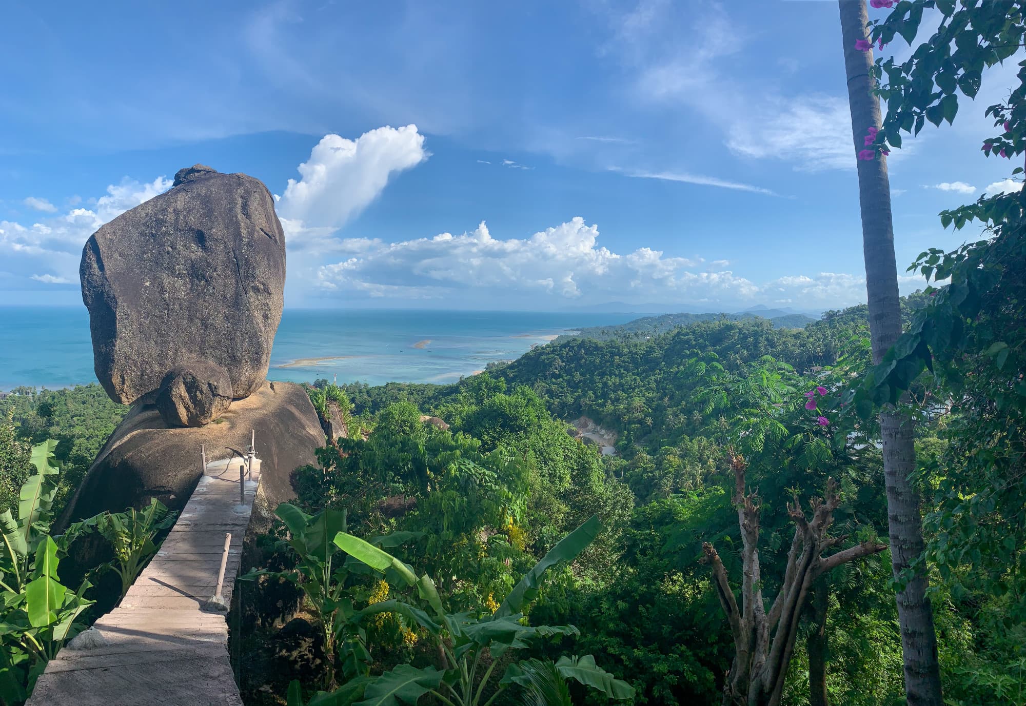 bridge to rock sculpture in junge