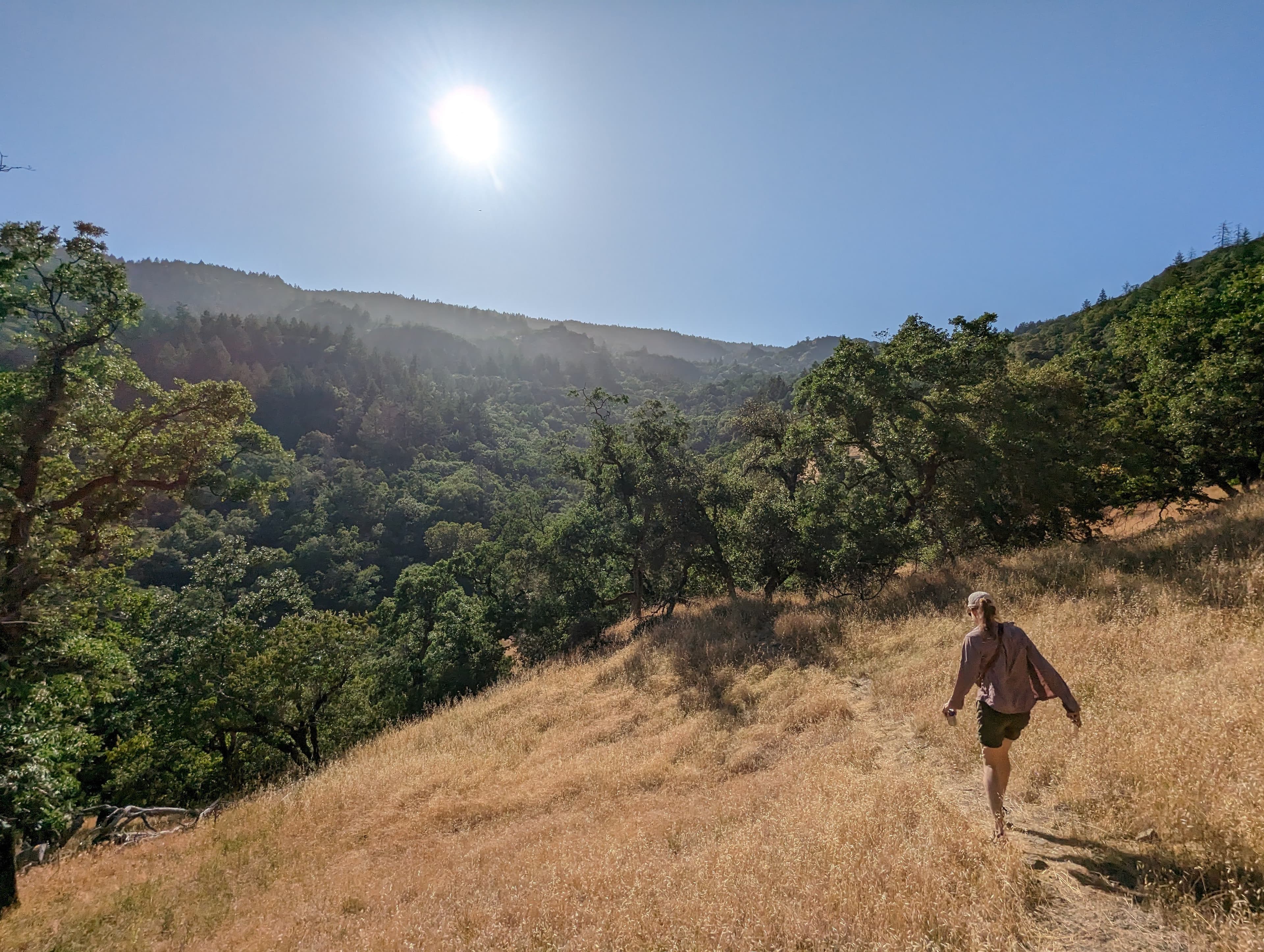 View of sun and a valley