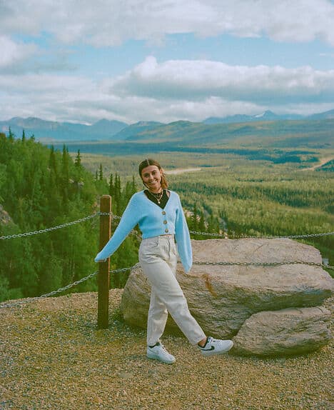 Picture of Caroline with beautiful mountain view