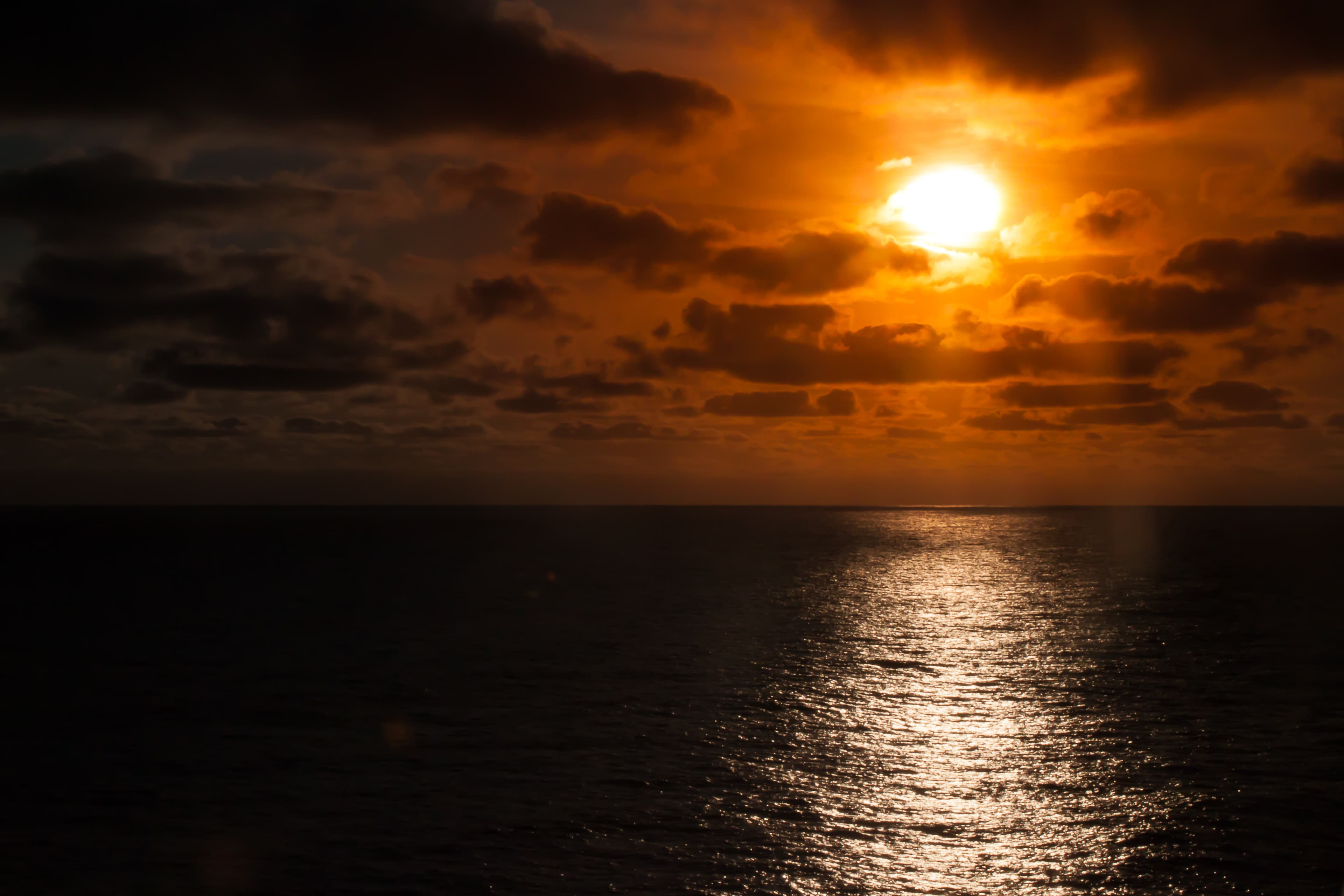 View of sea and sunset