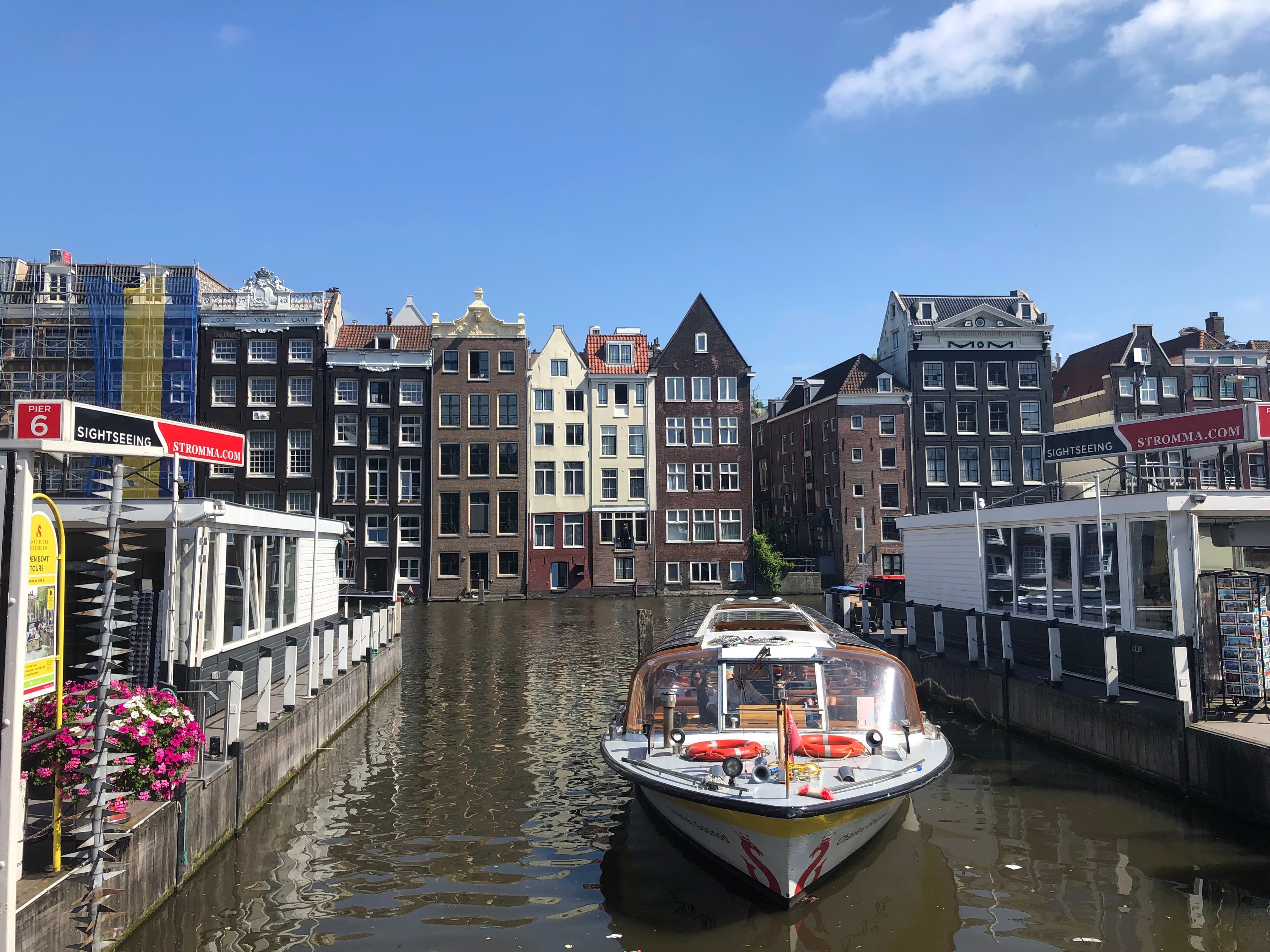 Boat sailing in the water canal