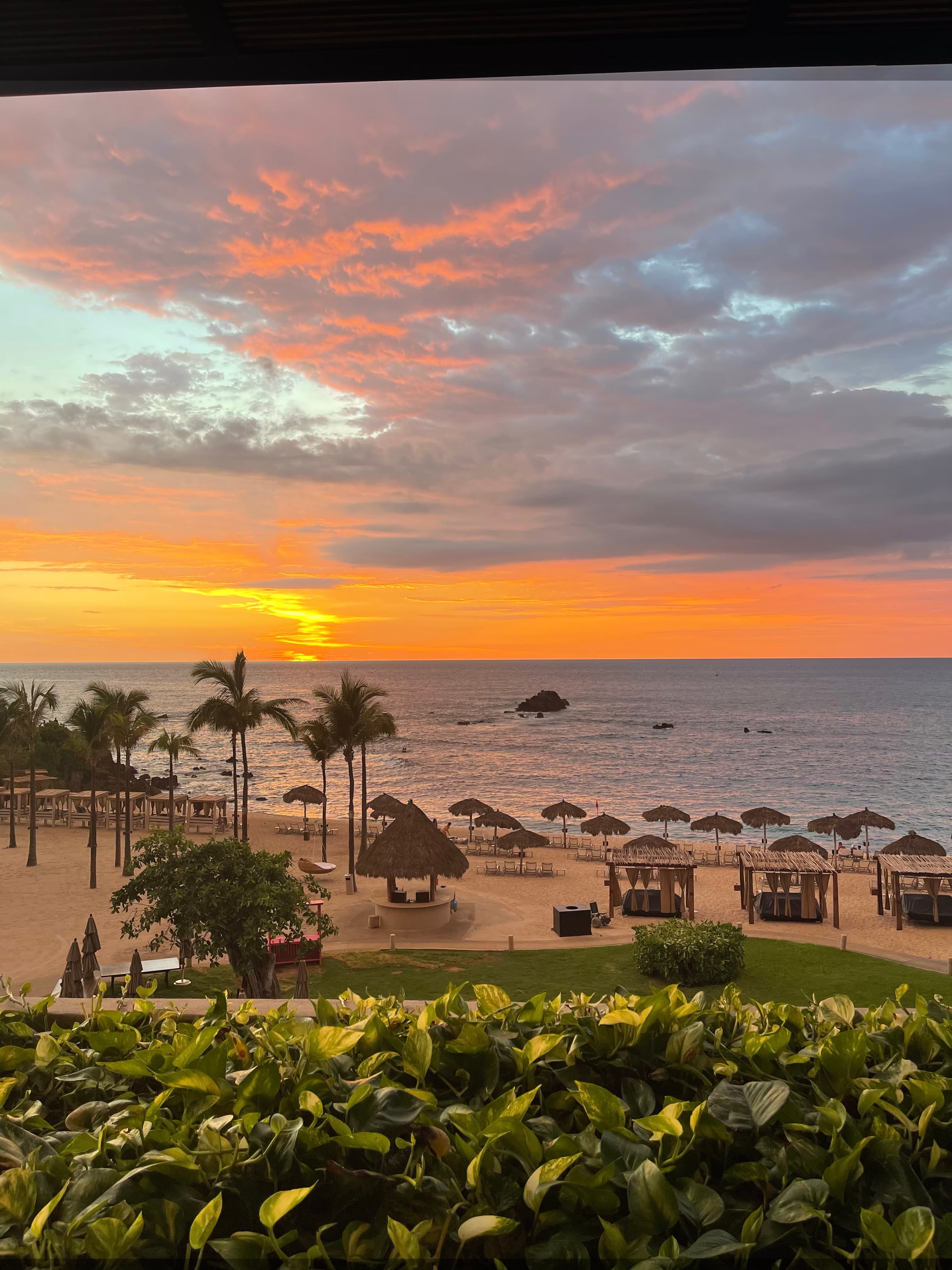 A beautiful sunset view of the beach