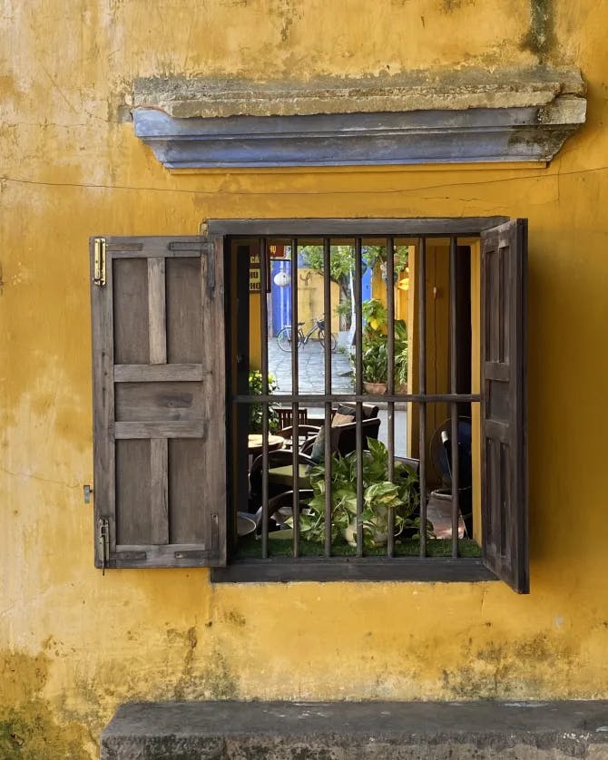 yellow wall and window