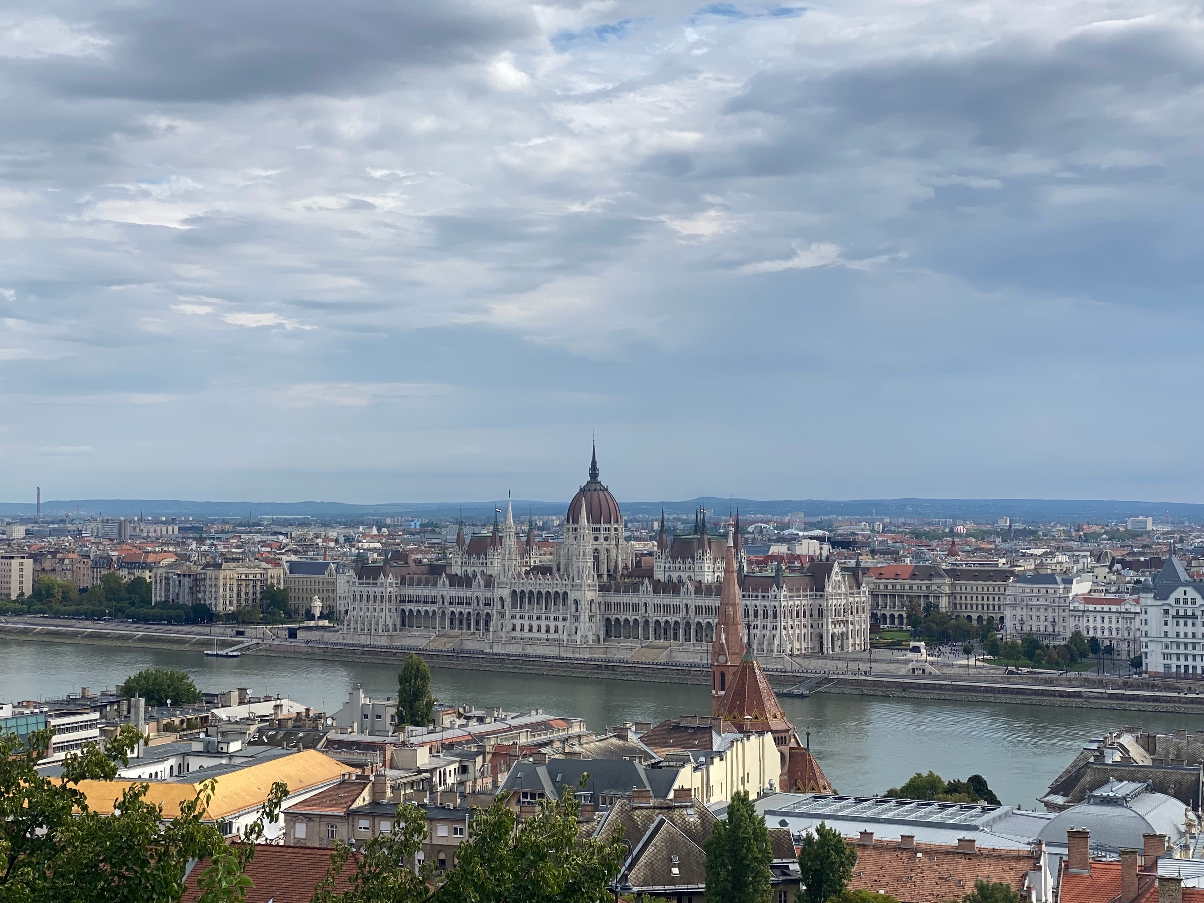 Budapest view over river.