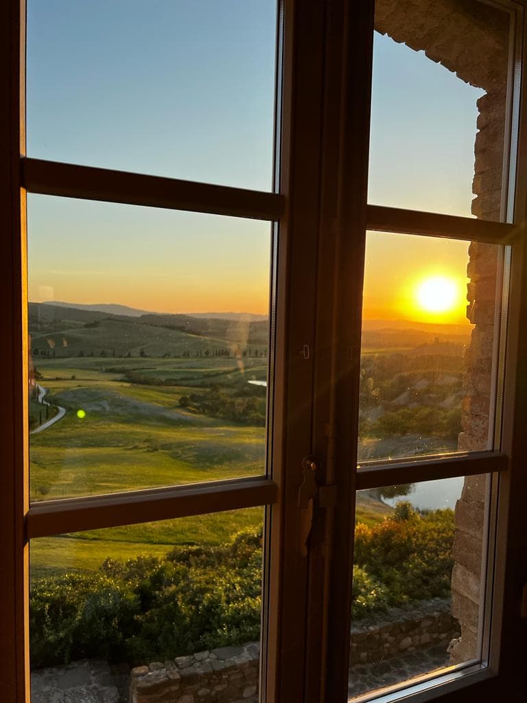 Sunset and valley view from the window