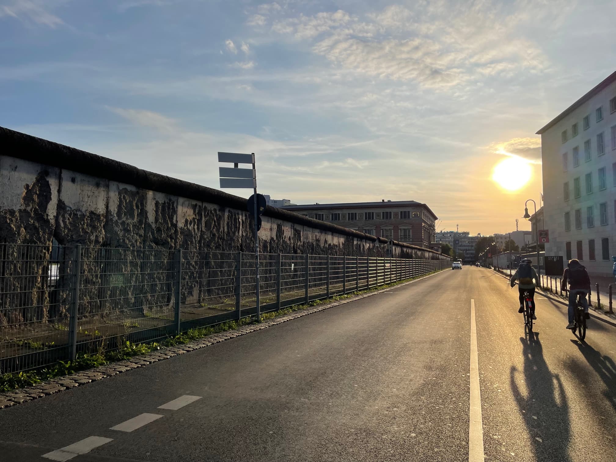 View of the road and sunset