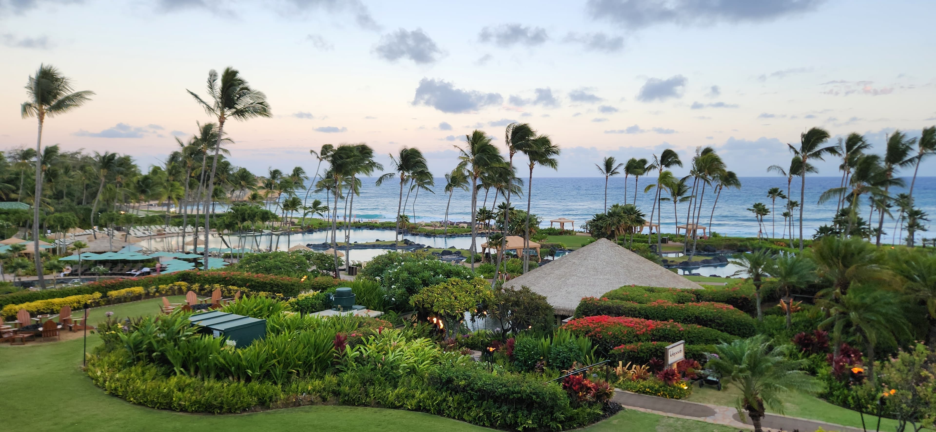 A beautiful view of sea from resort