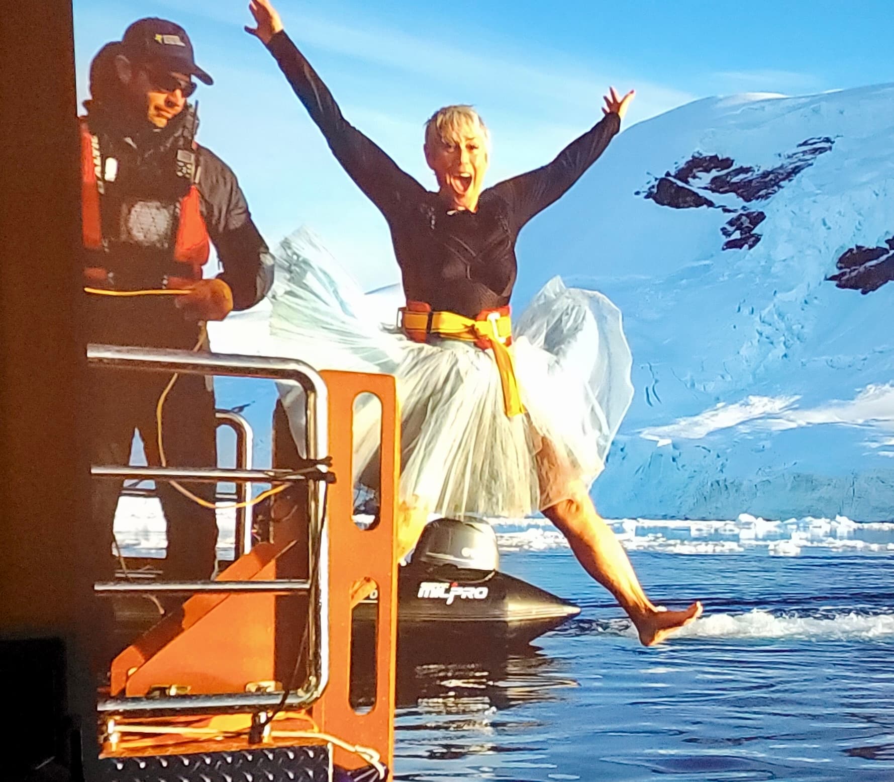 Jumping in the ocean