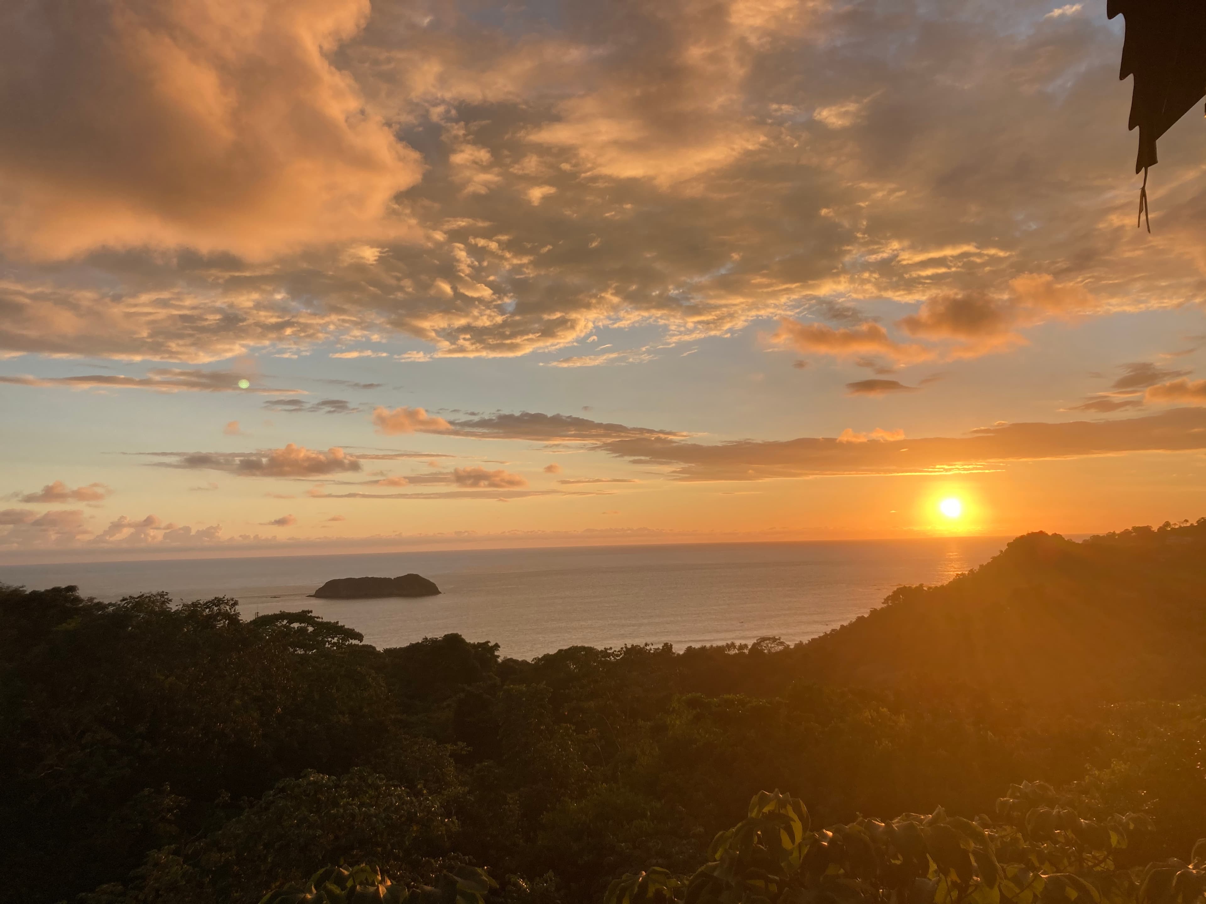 View of sunset and sea