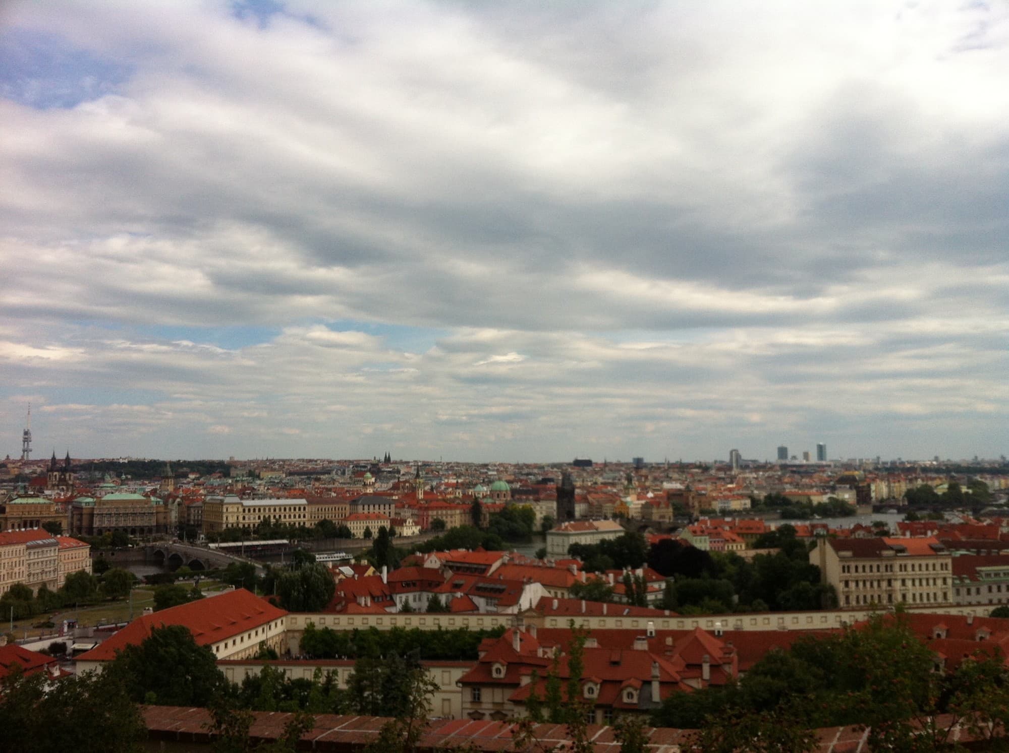 Aerial view of city buildings