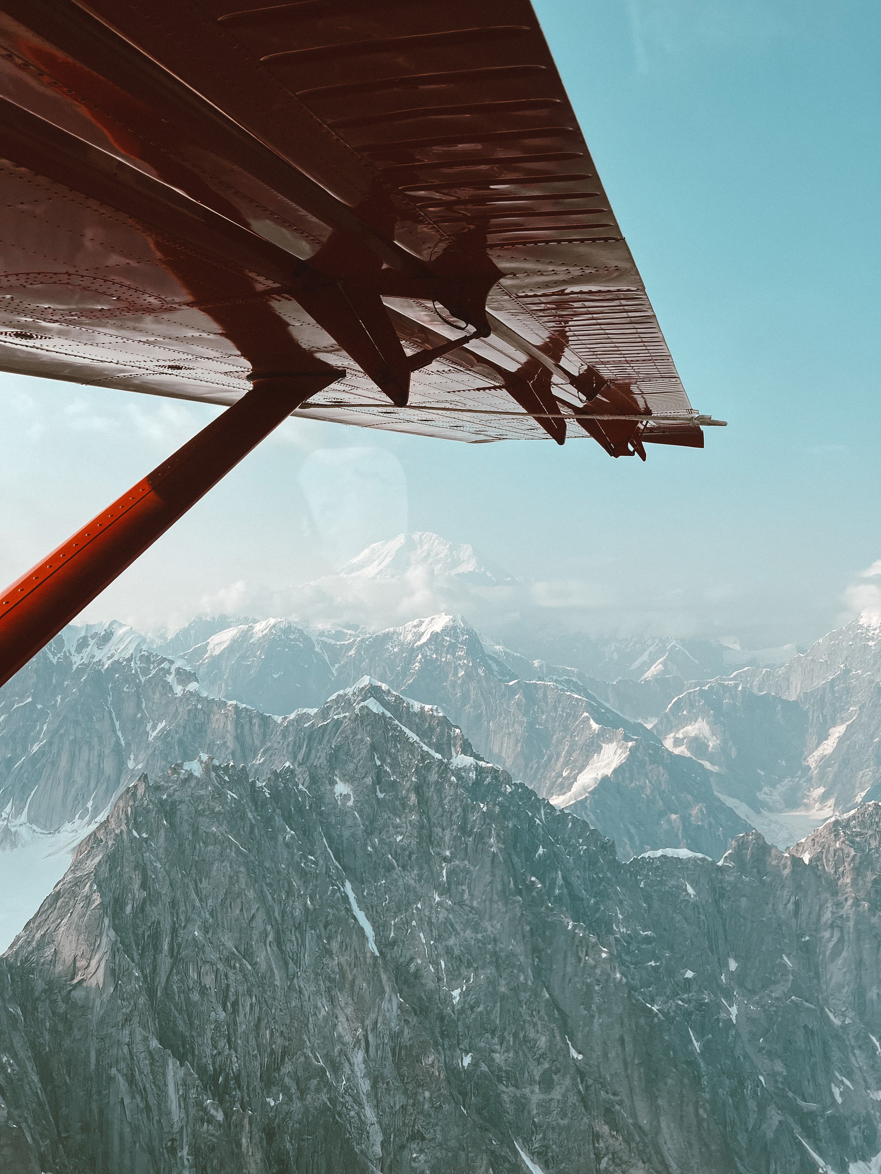 A beautiful view of montains from plane