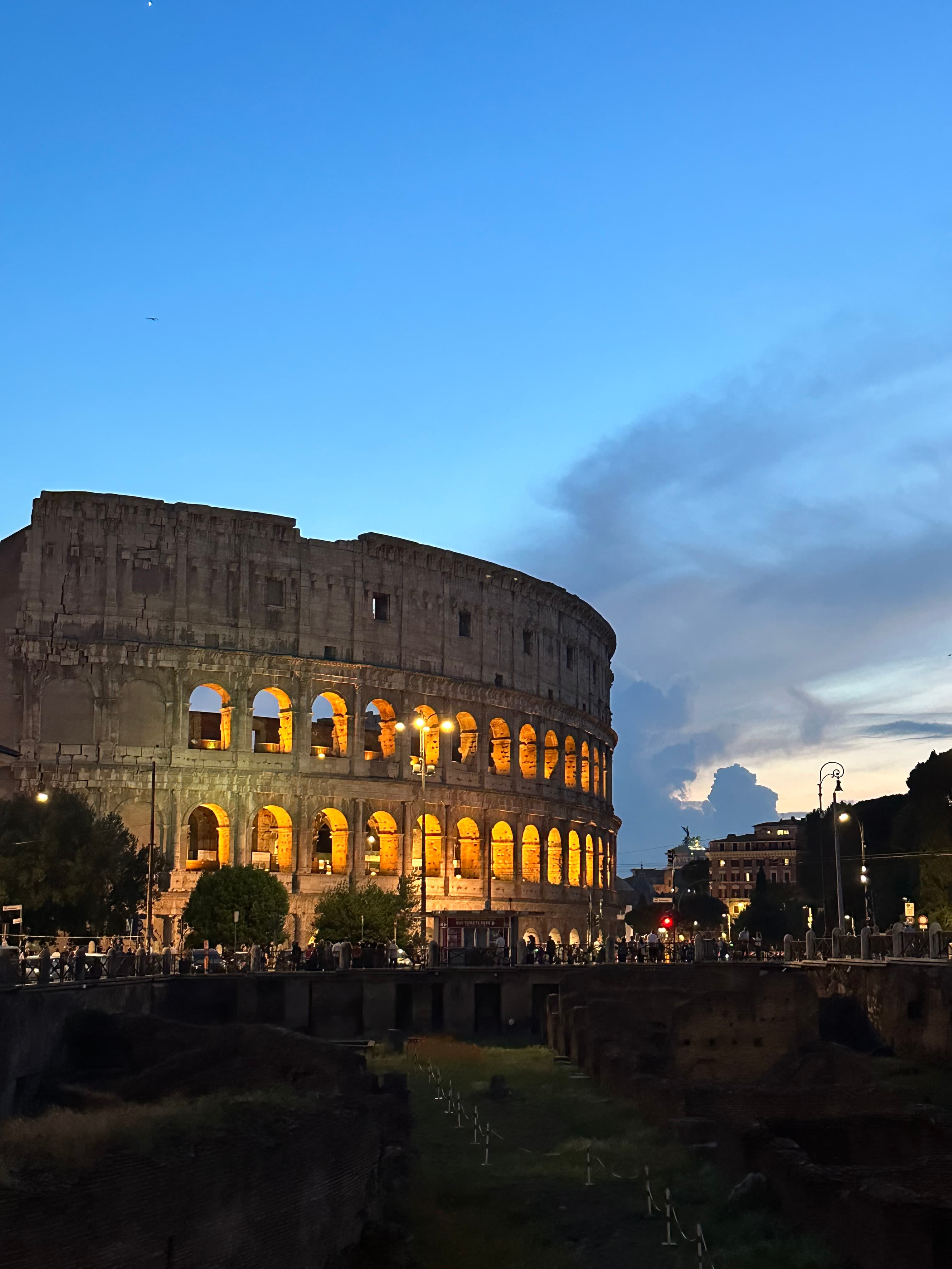 Night view of a historical place