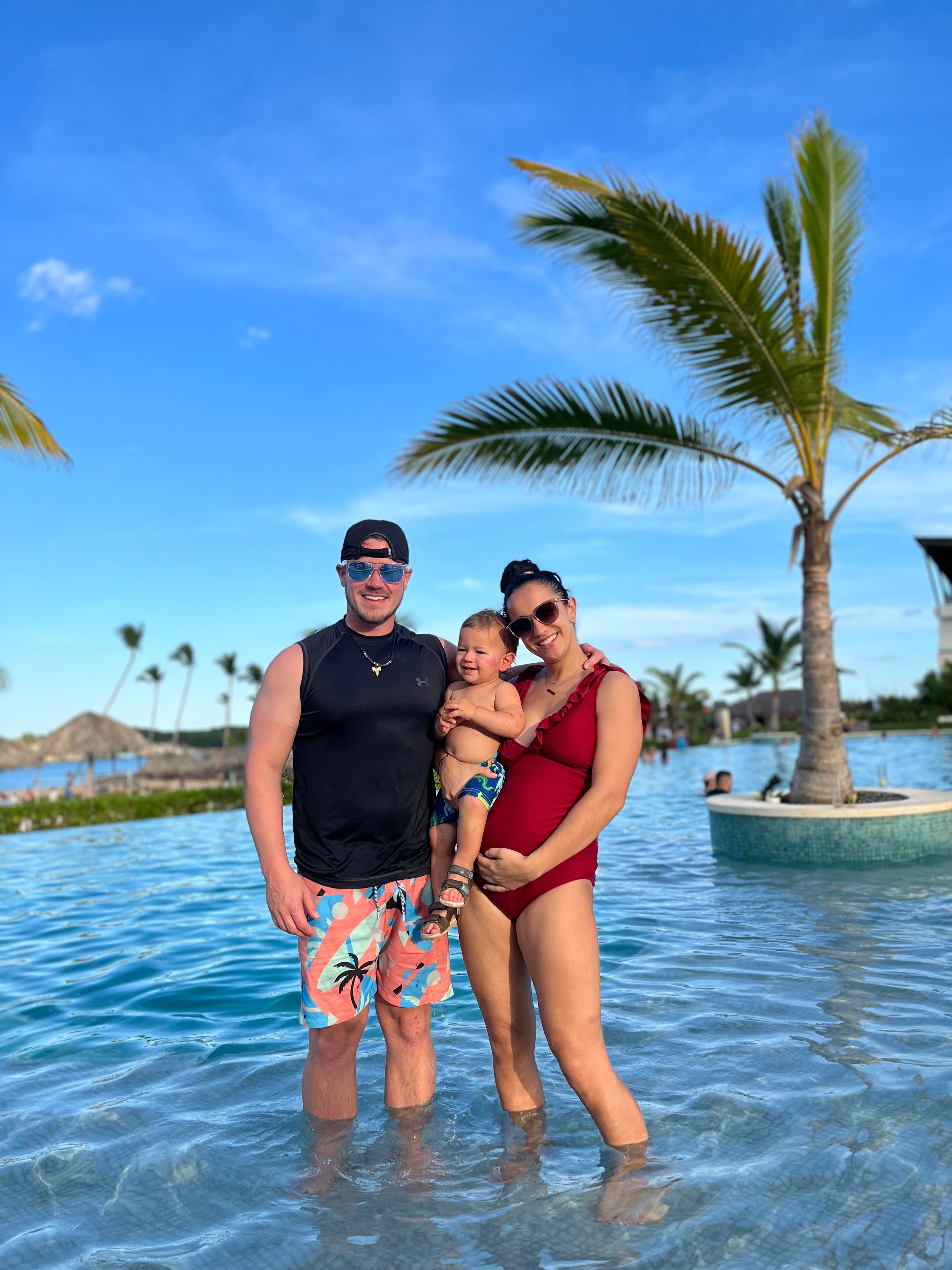 family on beach