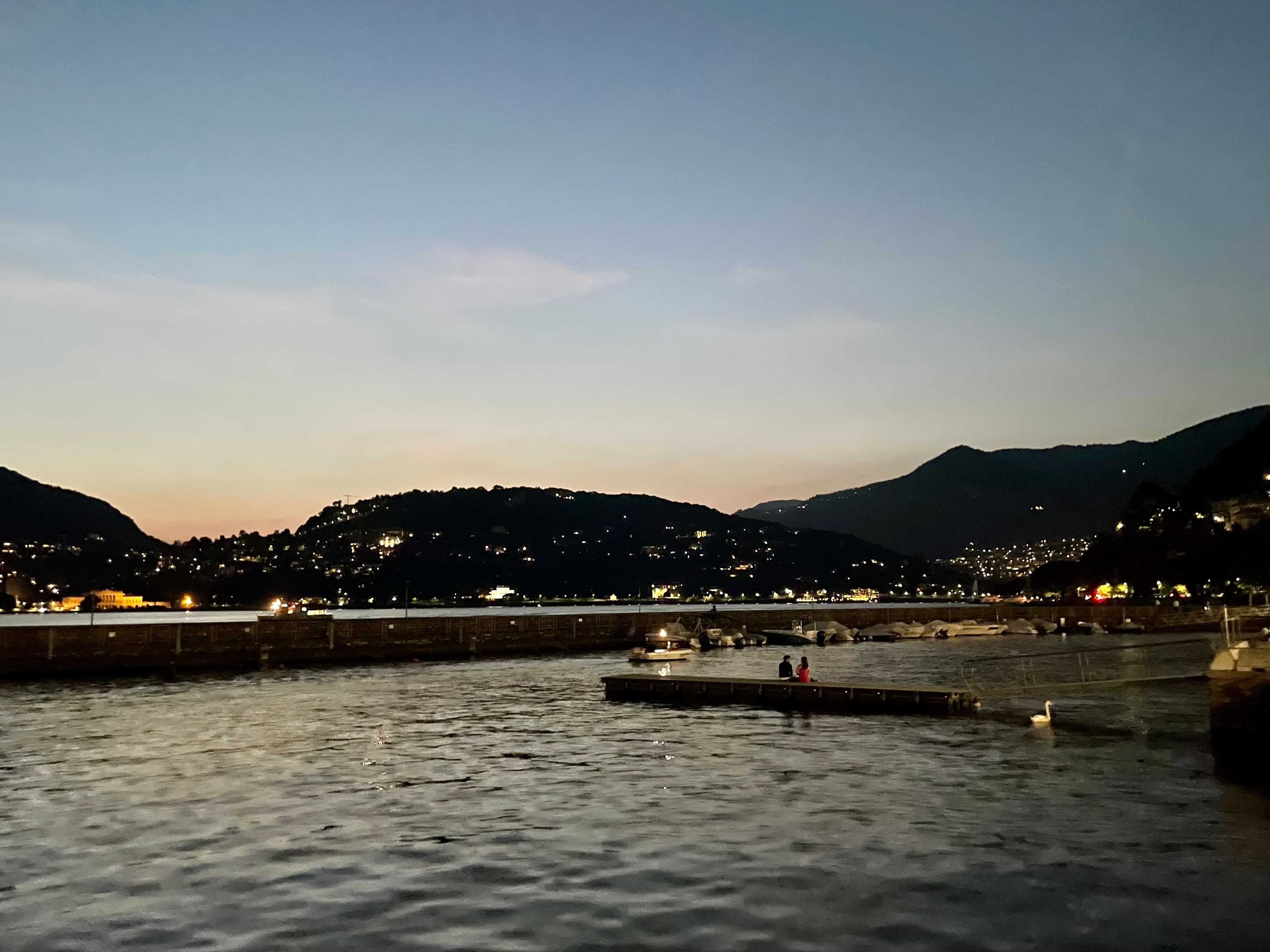 Beautiful view of lake in the evening