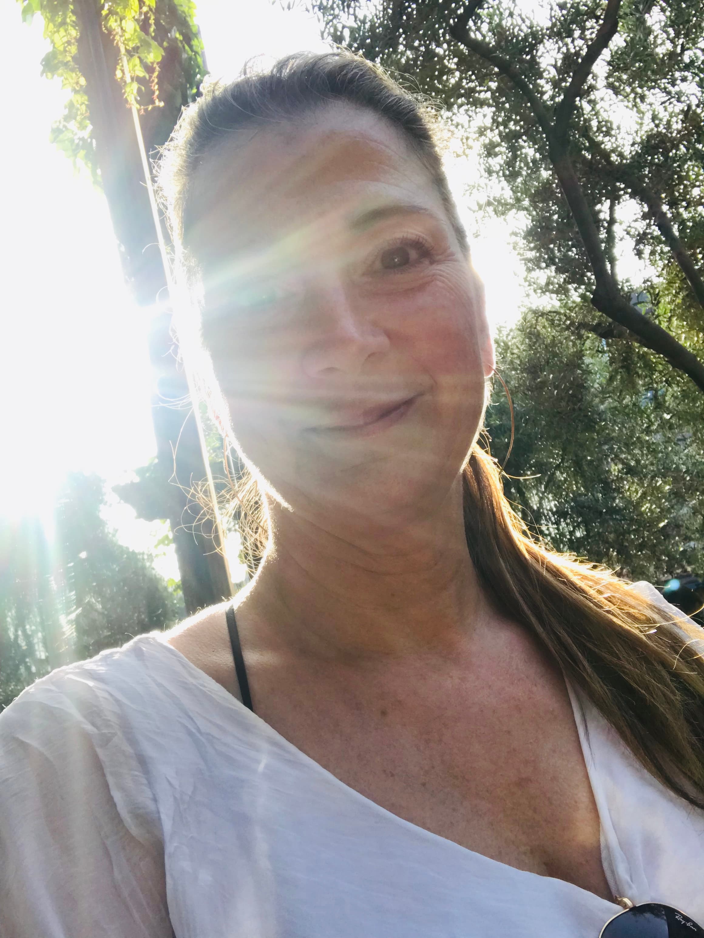 Patricia taking sun kissed selfie