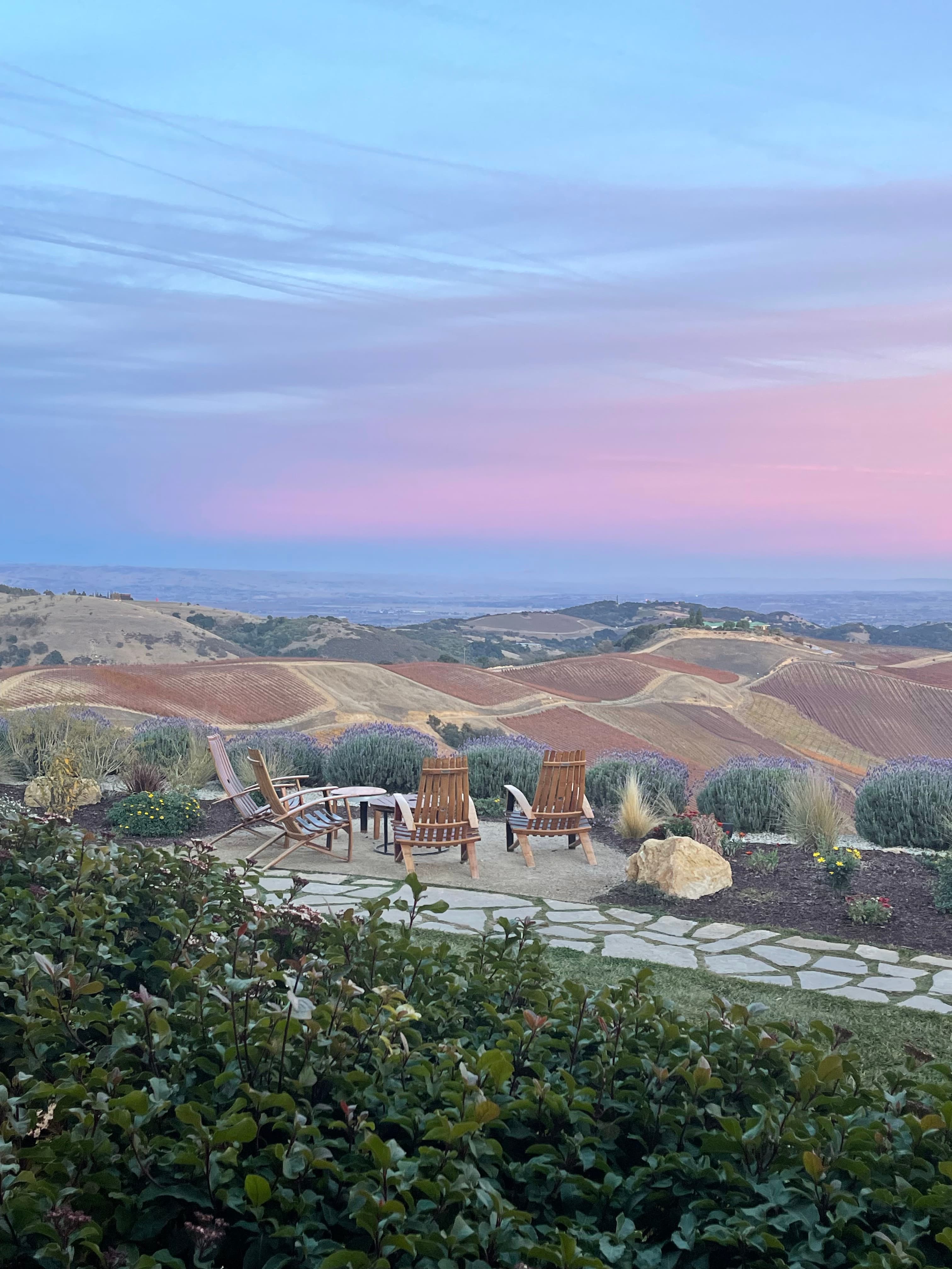 A sitting deck with beautiful scenery
