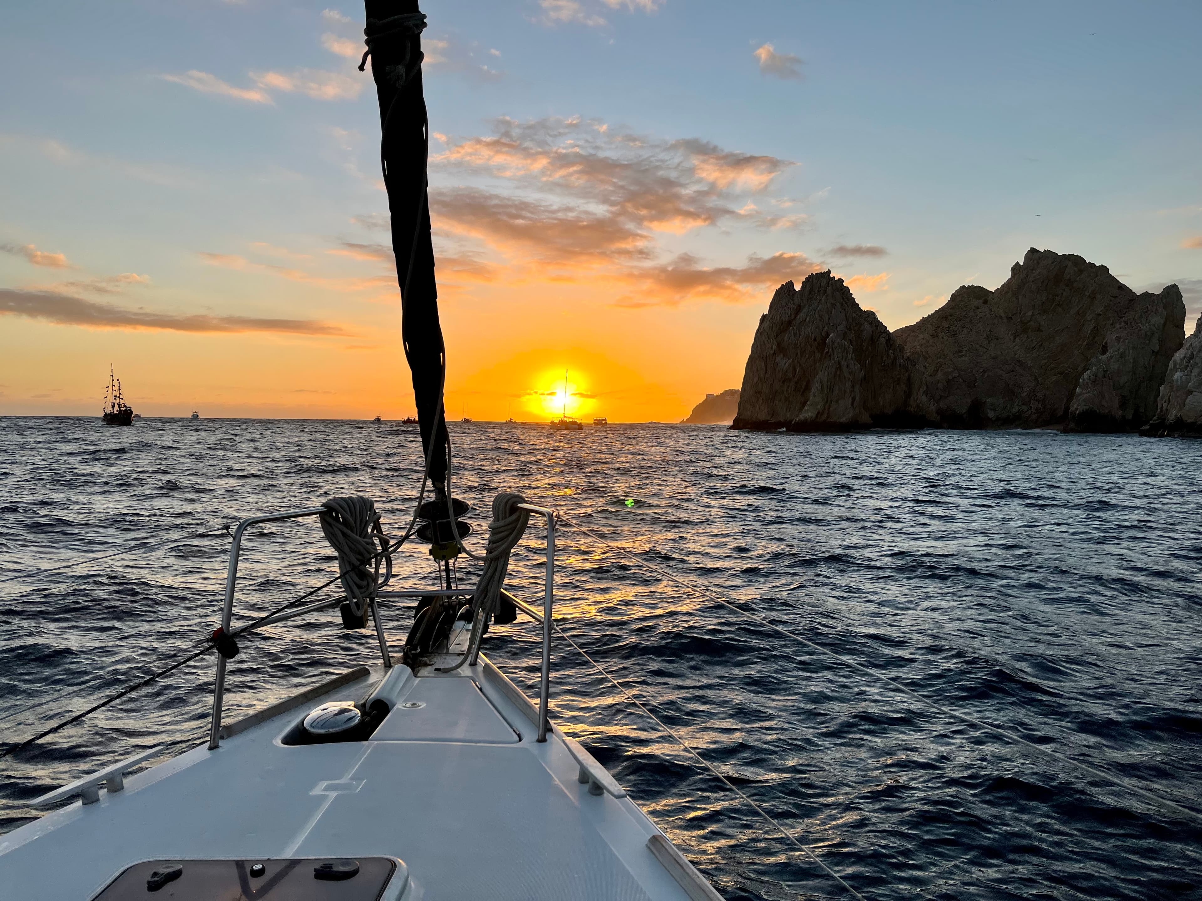 Picture of sunset from boat