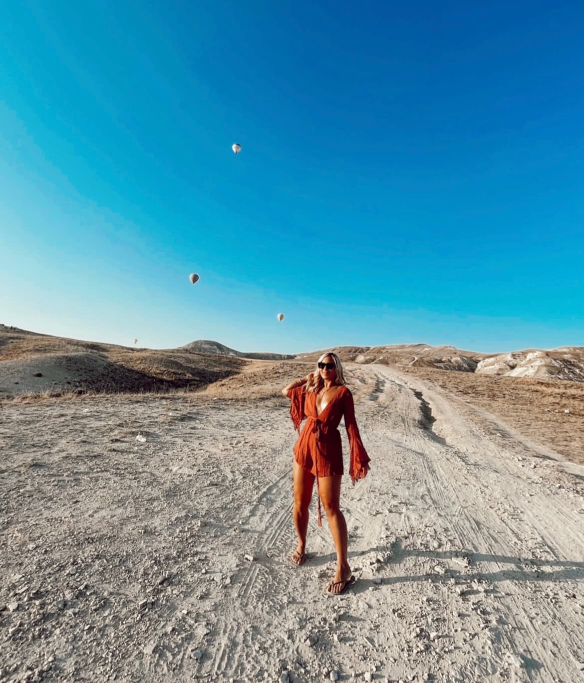 View of hot air balloons in the sky