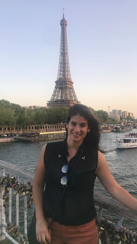 Picture of Vanessa with Eiffle tower in background