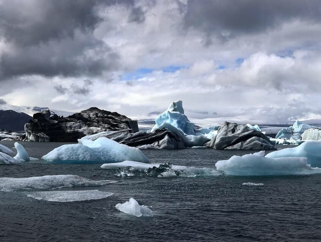 Spectacular view of sea and snow stacks in the sea
